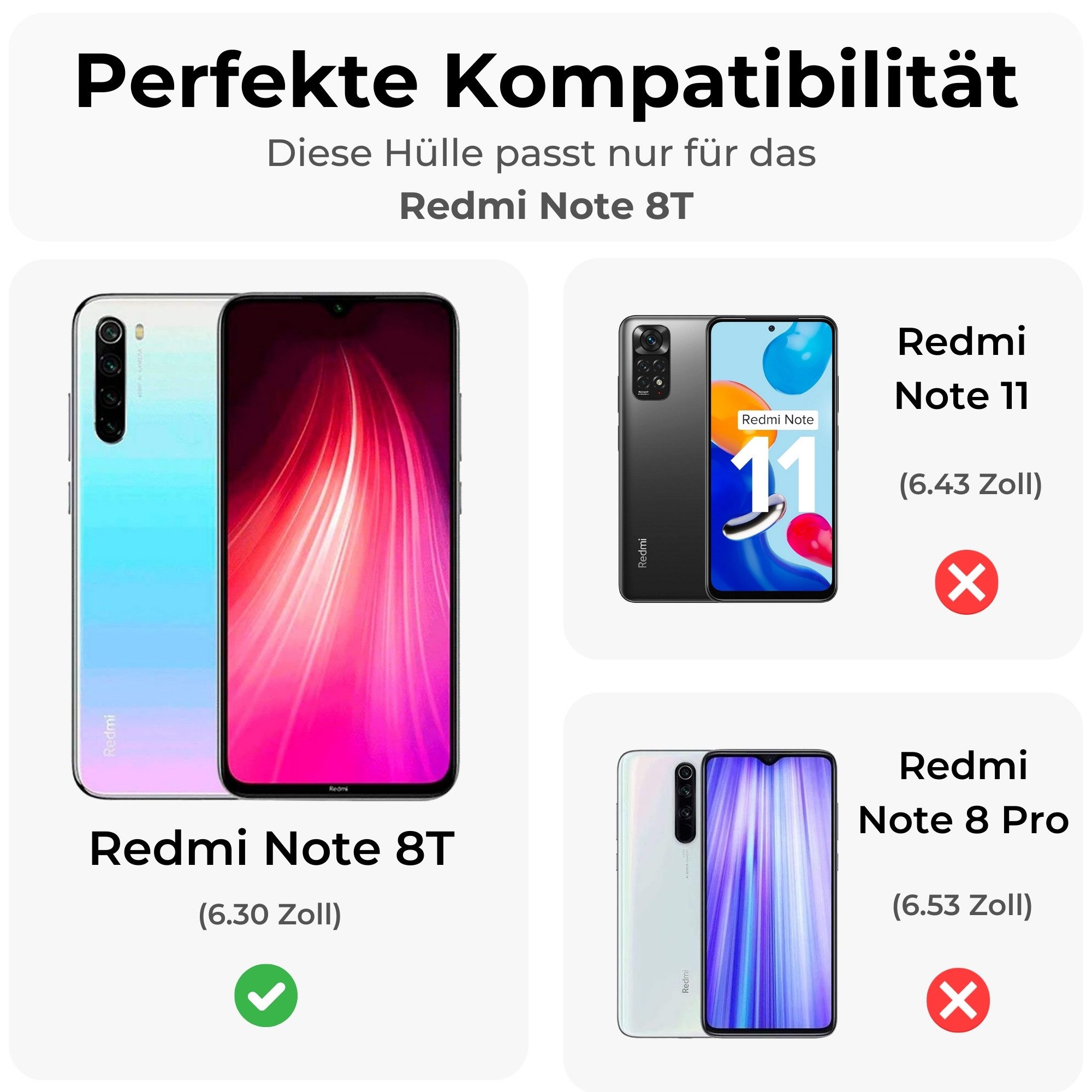 betterfon Handyhülle für Xiaomi Hülle mit [Standfunktion][Kartenfächern], Bookstyle-Hülle: Magnetverschluss 3 Kartenfächer & Standfunktion