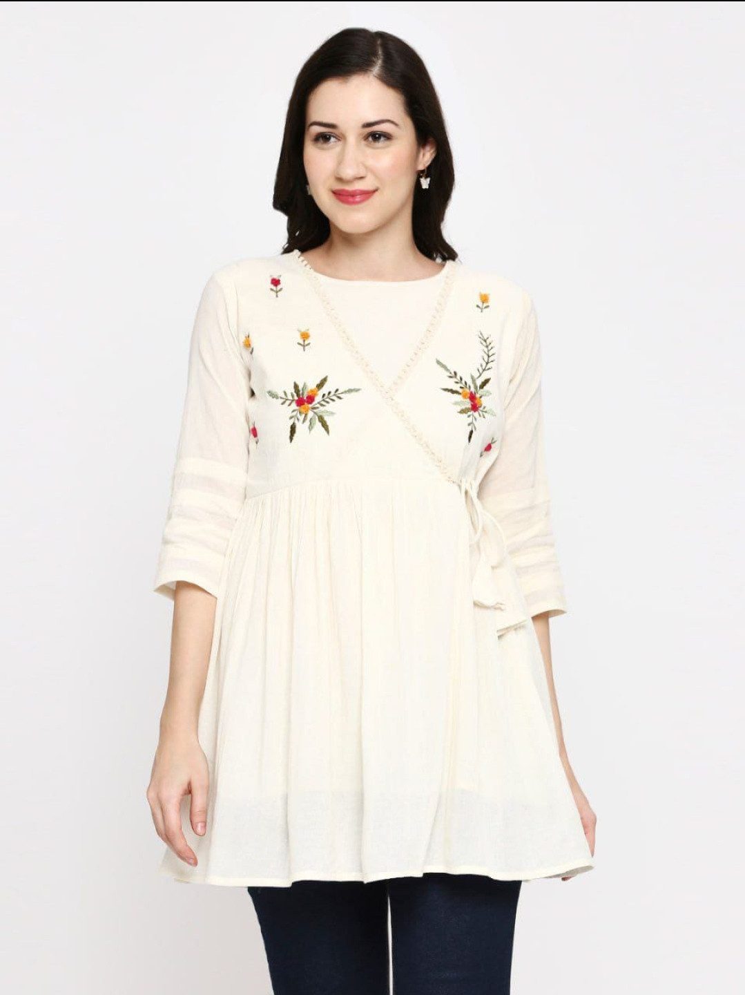 PfauGermany Blusentop Round Cross Knot