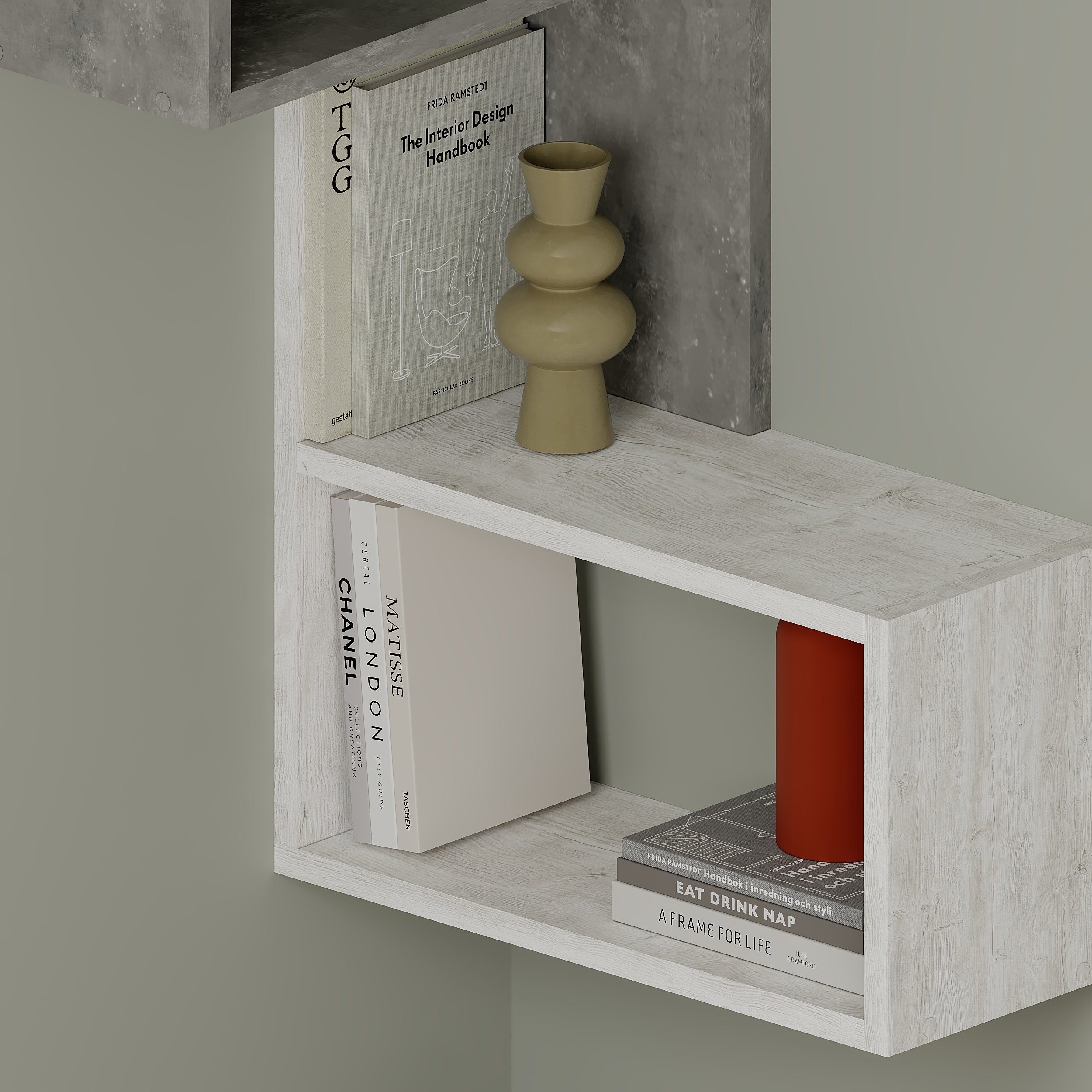 Decortie Eckregal Part, Modernes Wandregal, 67 x 47 x 82 cm