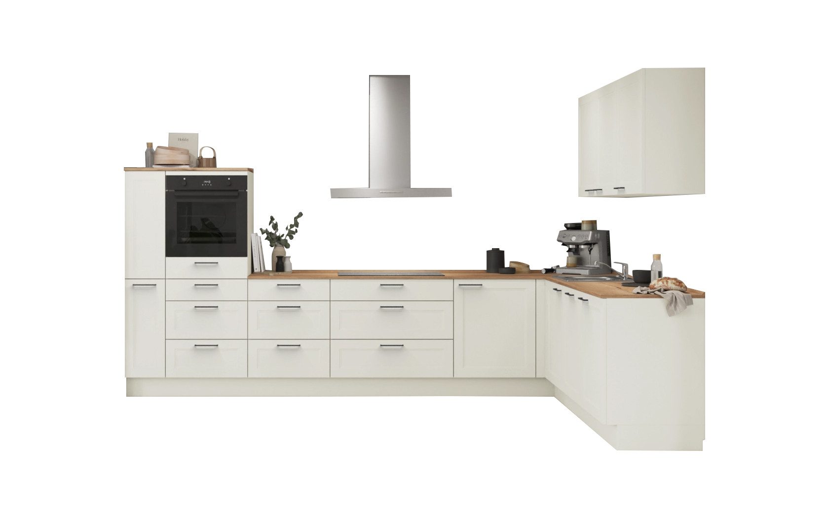 nobilia® Winkelküche Bestick, individuell anpassbar, gratis Küchenplanung mit Profis, (Breite 613.2 cm), vormontiert, wahlw. mit E-Geräten, inkl. Lieferung
