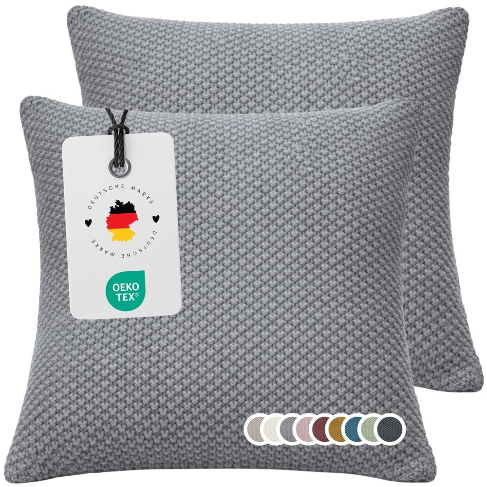 Carpe Sonno Kissenbezug 50 x 50 Strick Dekokissenbezug Sofa Couch Wohnzimmer Kissenhülle Weich, (2 Stück), OEKO-TEX Strick Kissenbezug - Strickdecke passend erhältlich