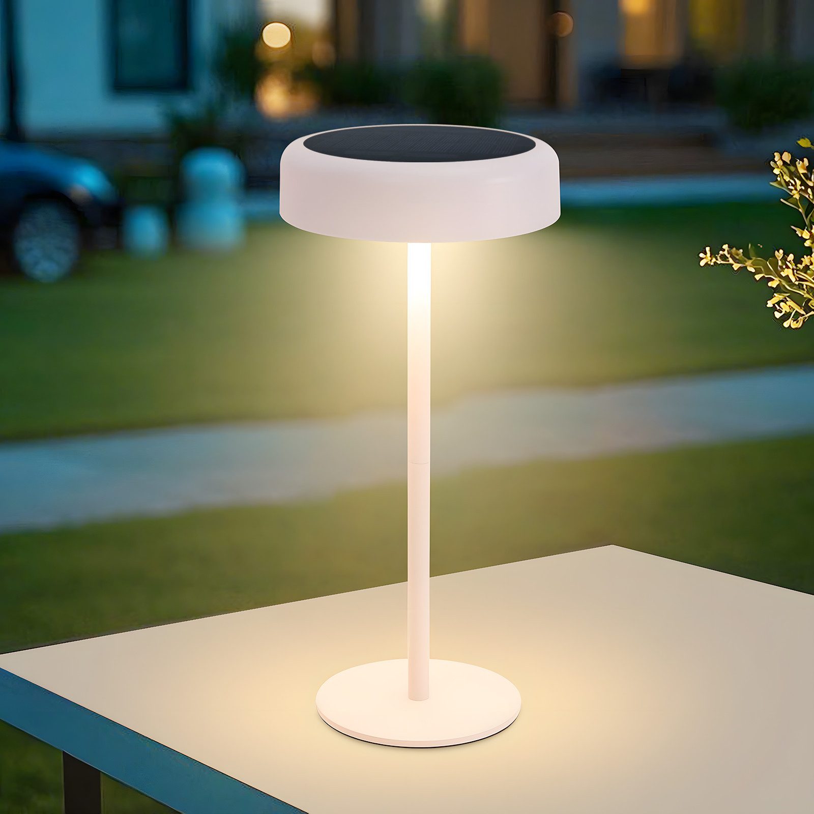 ZMH LED Tischleuchte Akku, kabellose Tischlampe mit USB-C- und Solaraufladung, Touch-Dimmer, 3 Farbtemperaturen 3000K/4000K/5000K, 3600 mAh, LED fest integriert, 4W,Warmweiß-Neutralweiß-Kaltweiß