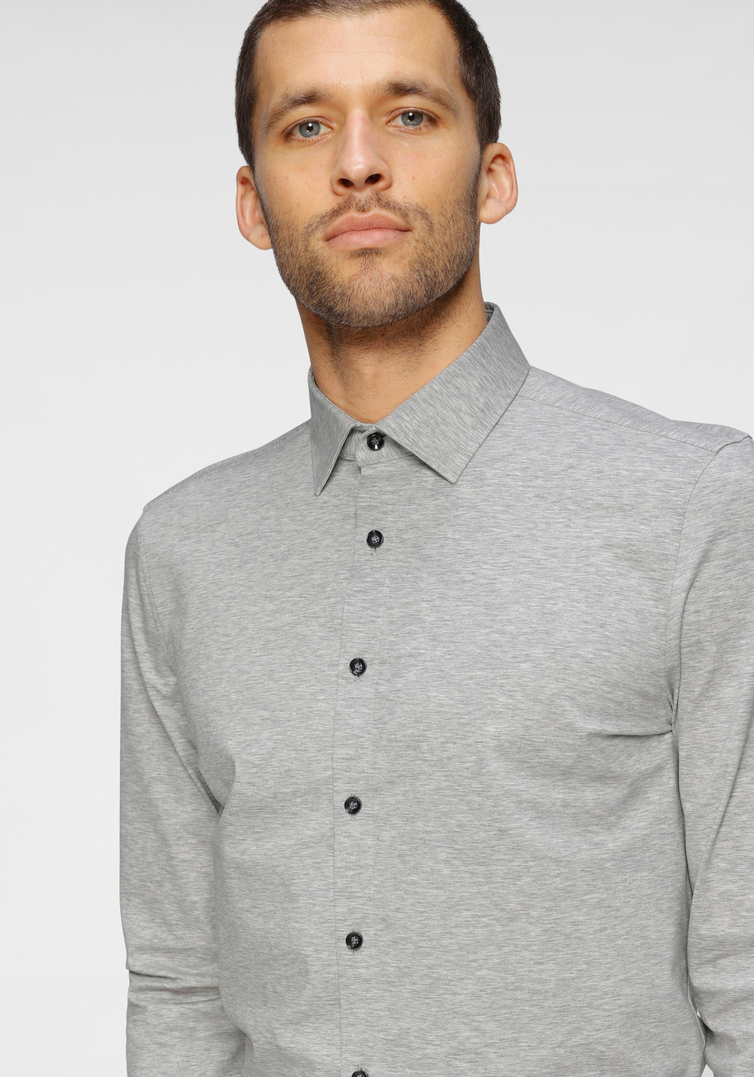 OLYMP Businesshemd No. Six 24/Seven super slim in bequemer Jersey-Qualität