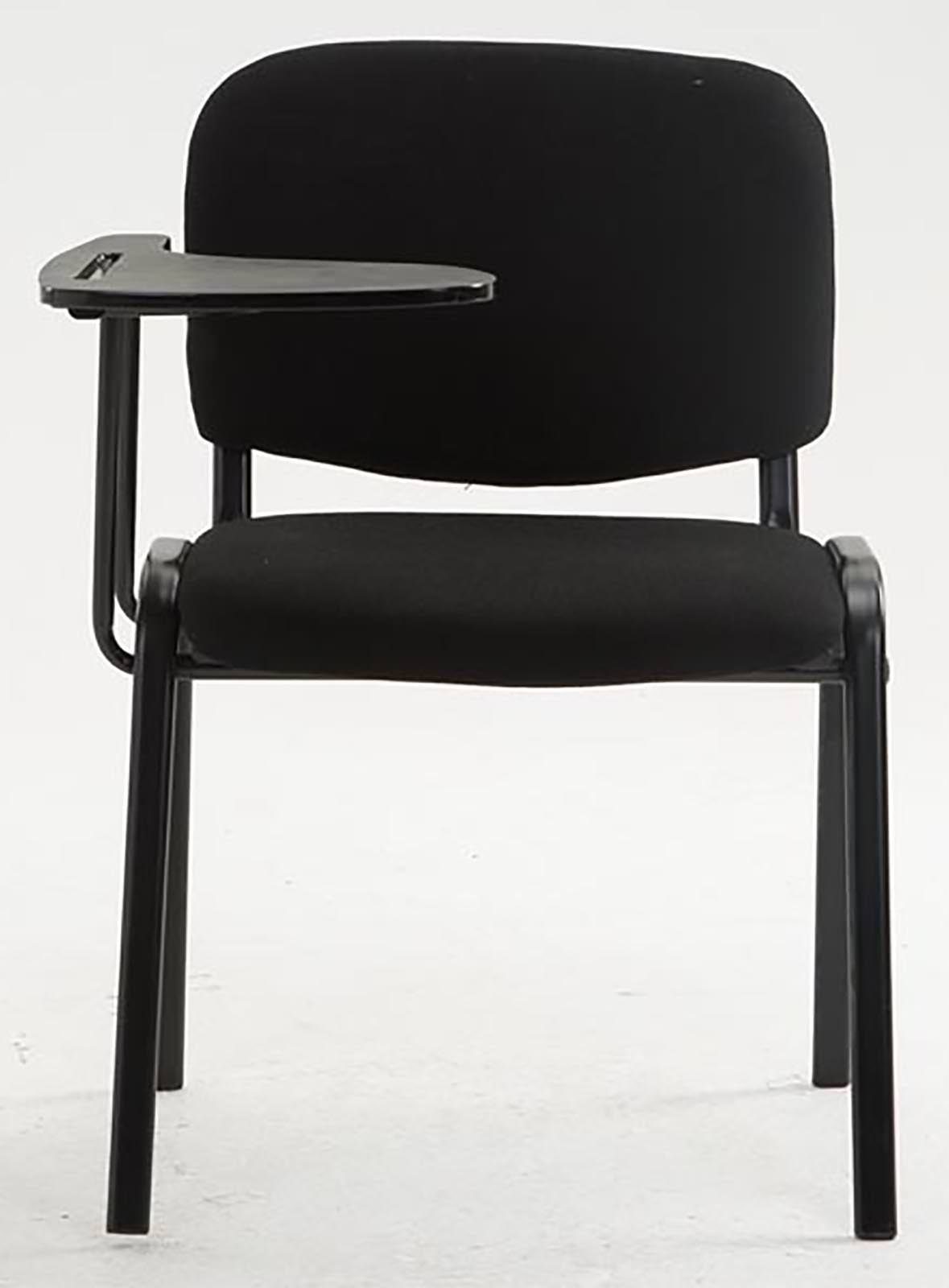 CLP Besucherstuhl Ken Stoff gepolstert, klappbarer Tisch schwarz (4er Set)