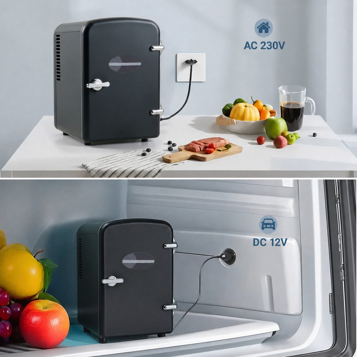 ZMH Kühlbox 4L Mini Kühlschränke - Fridge Leise Rosa/Schwarz/Weiß 12V 230V, 4 l, Kühlschrank für Getränke Flüsterleiser Betrieb 25 dB Reisen Wohnmobil – Bild 5 von 5