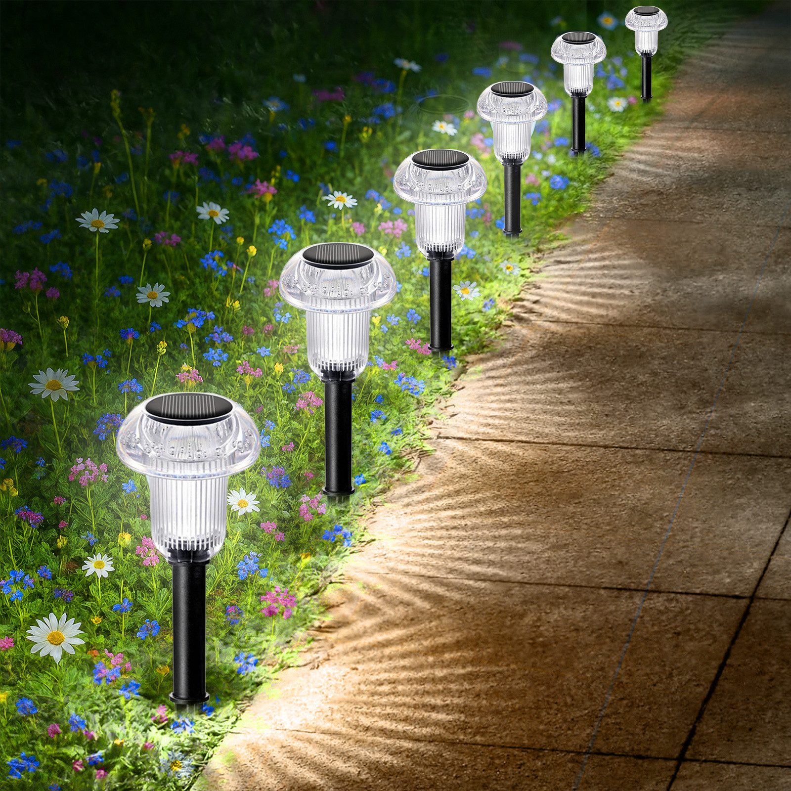 BlingBin LED Solarleuchte 6 Stück Solar-Gartenleuchten, günstig online kaufen