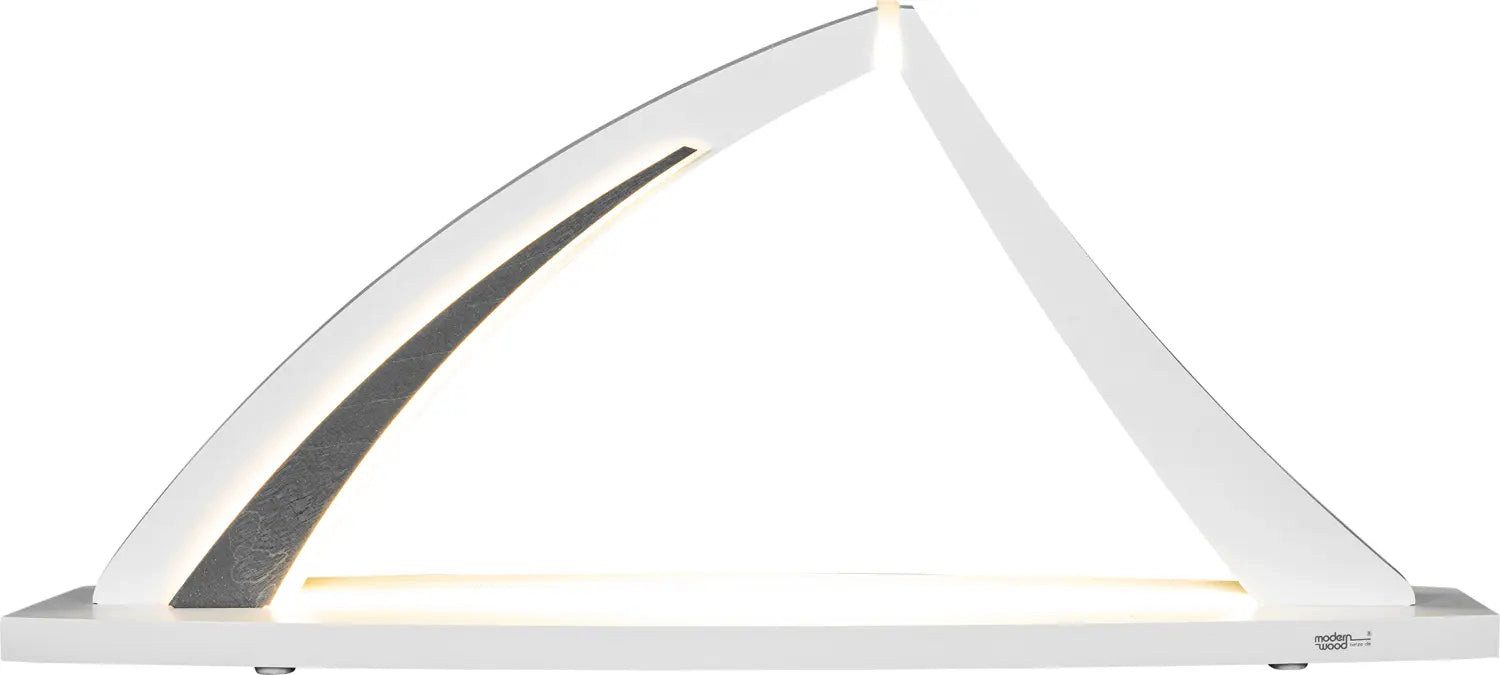 Tietze Erzgebirgsdesign LED Schwibbogen modern wood Bogen NEW LINE unbestückt weiß, 56,5x25x9,5 cm (BxHxT)