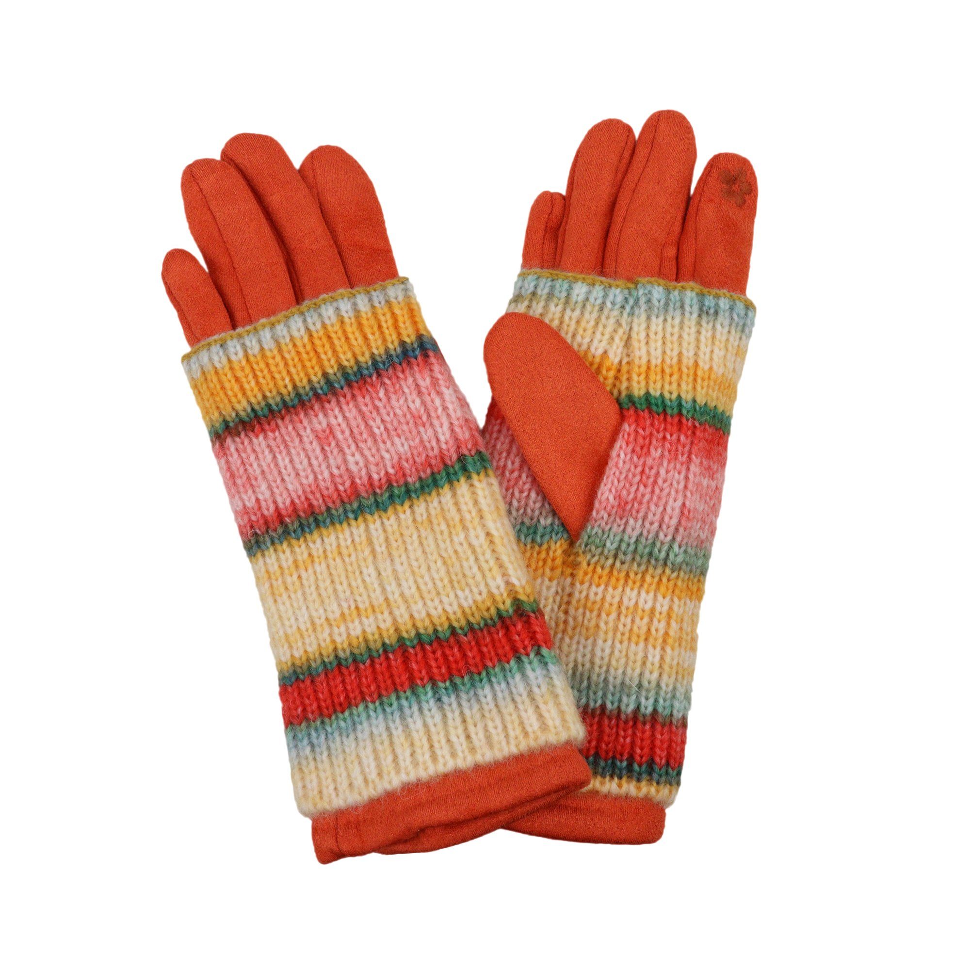 ZEBRO Fleecehandschuhe Handschuh mit Stulpe orange
