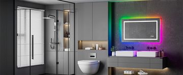 Dripex Badspiegel Led Badezimmerspiegel mit RGB, Farbwechsel, Touch-Schalter, Dimmbar, Beschlagfrei