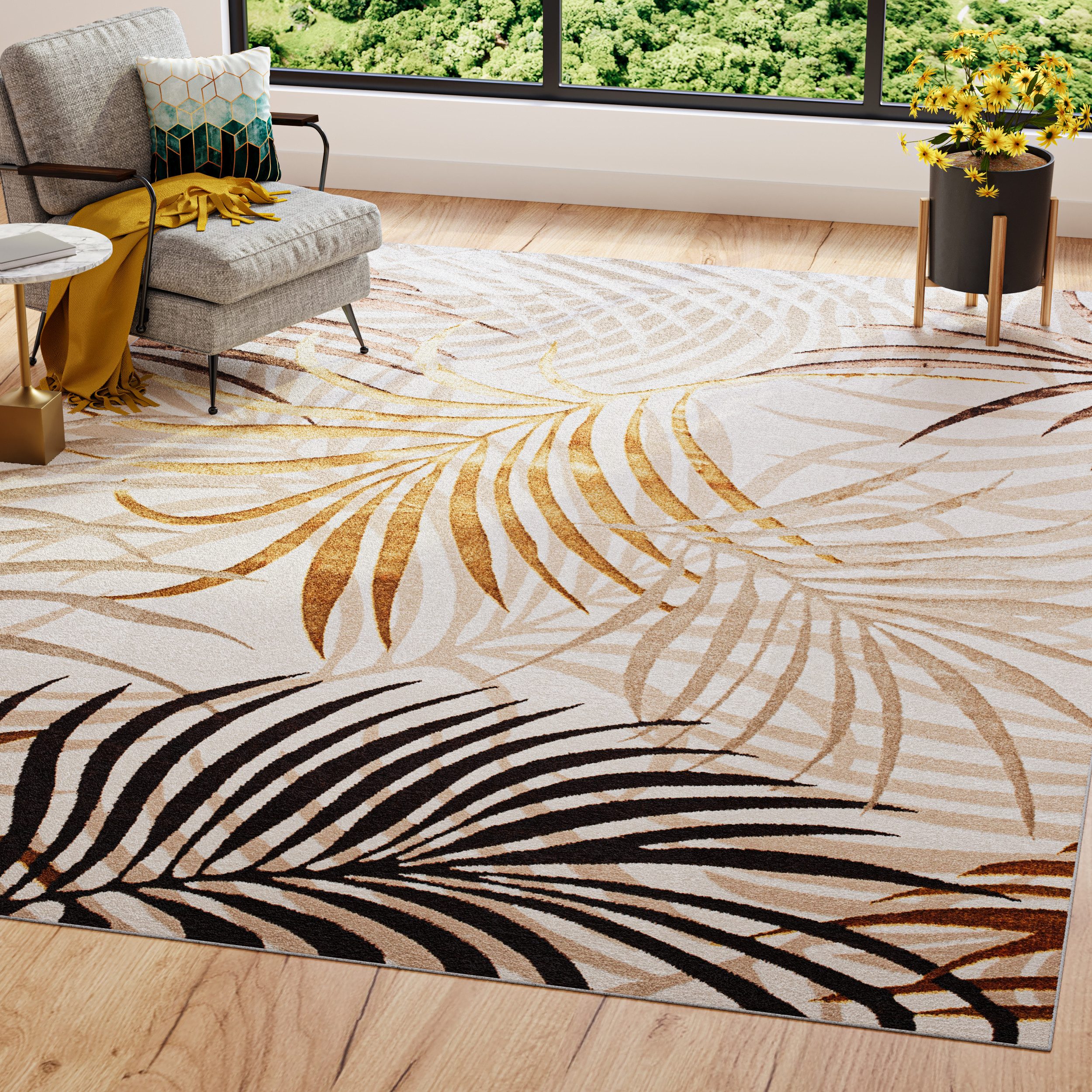 Tapiso Designteppich GOLDEN, rechteckig, Höhe: 16 günstig online kaufen