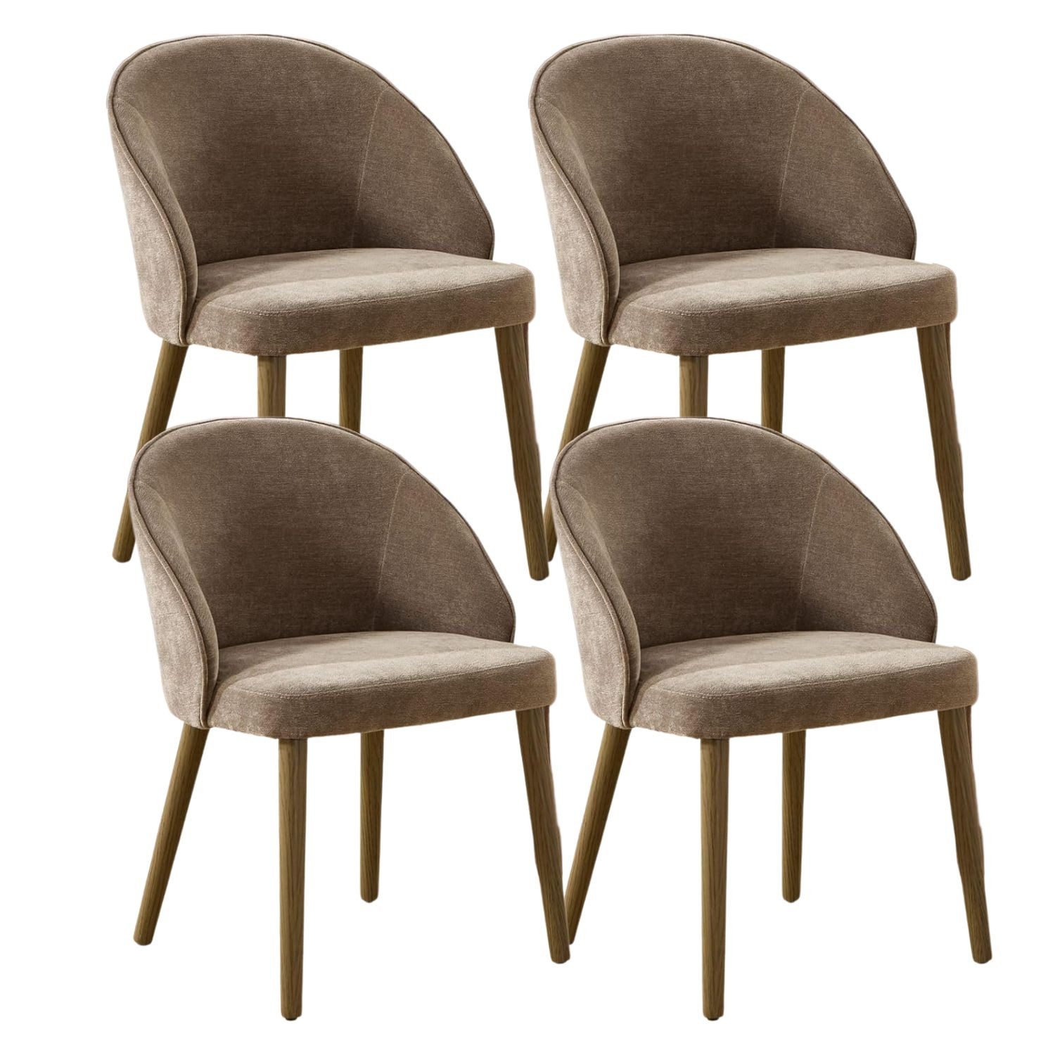 WAHSON OFFICE CHAIRS Esszimmerstuhl 2er Set moderne Esszimmerstühle aus Chenille, Massivholzbeine (4 St)
