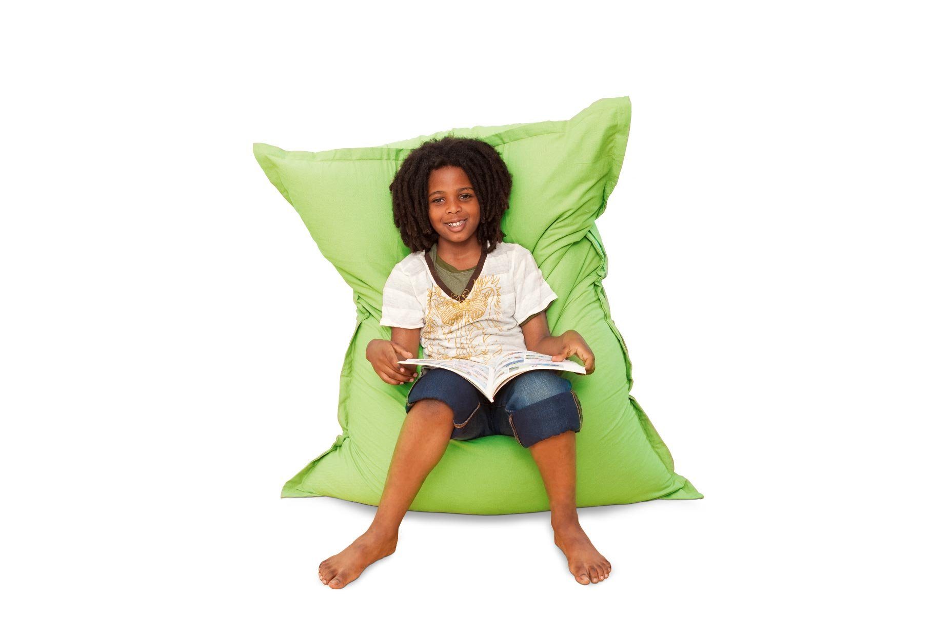 Smoothy Sitzsack Original Indoor Riesensitzsack (XL 250 Liter, Junior-Sitzkissen Sessel), für Kinder & Erwachsene 140 x 110 cm Grün