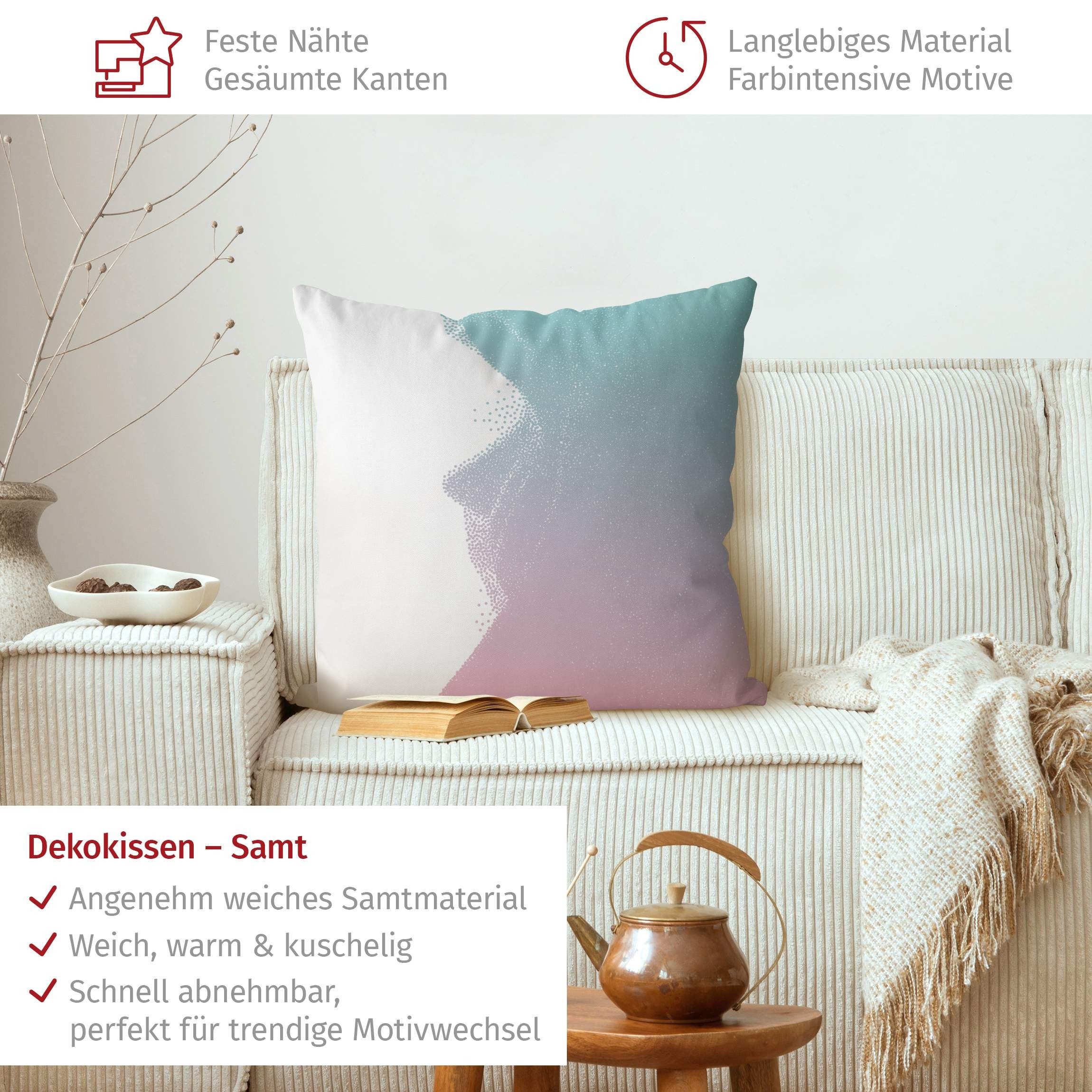 Bilderdepot24 Dekokissen draußen Kissenhülle/ Garten/ Outdoorkissen Kissenhülle pastell Muster, Bezug mit / ohne Füllung Zierkissen Outdoor Sofa Bett