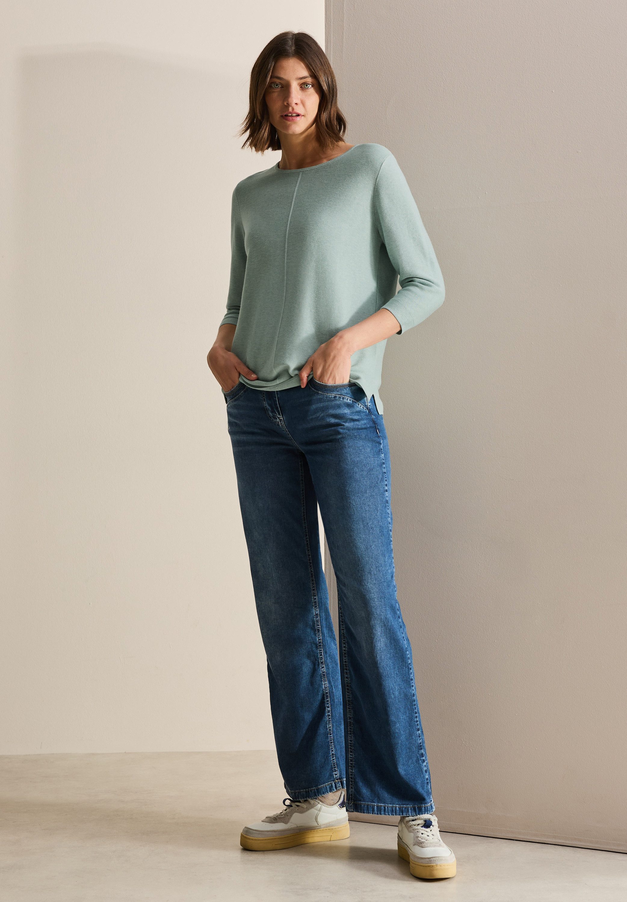 CECIL Strickpullover mit 3/4-Arm und Rundhals