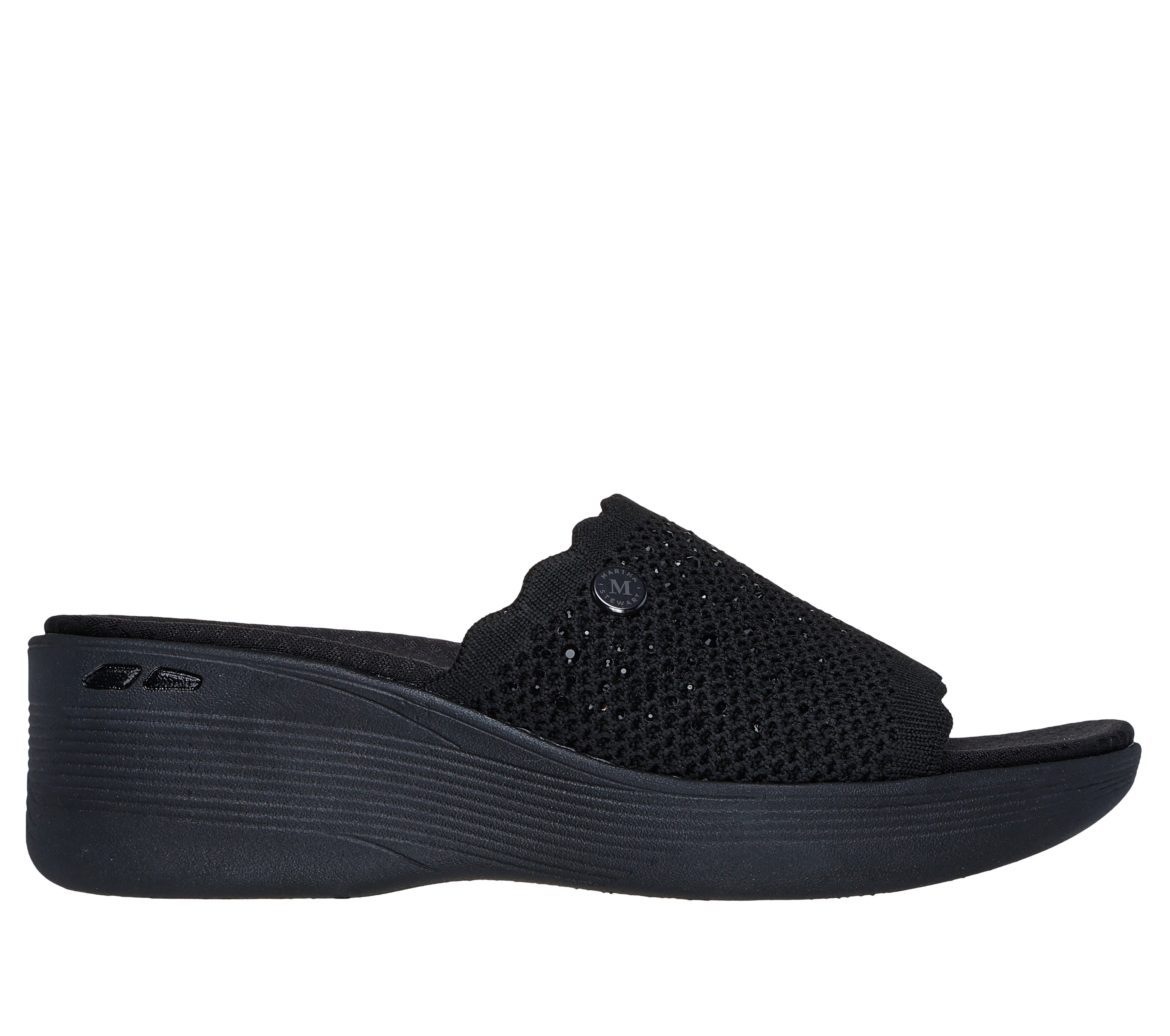 Skechers PIER-LITE-LIGHT ESSENCE Pantolette Sommerschuh, Strandschuh mit Luxe Foam und Glitzerdetails