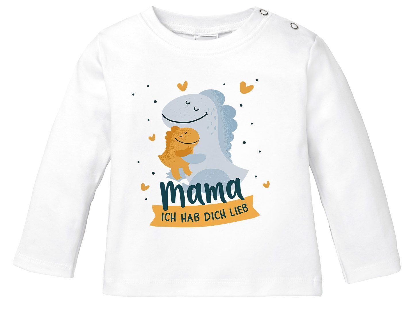 SpecialMe Rundhalsshirt Baby Langarmshirt Geschenk Mama ich hab dich lieb Dino Dinosaurier