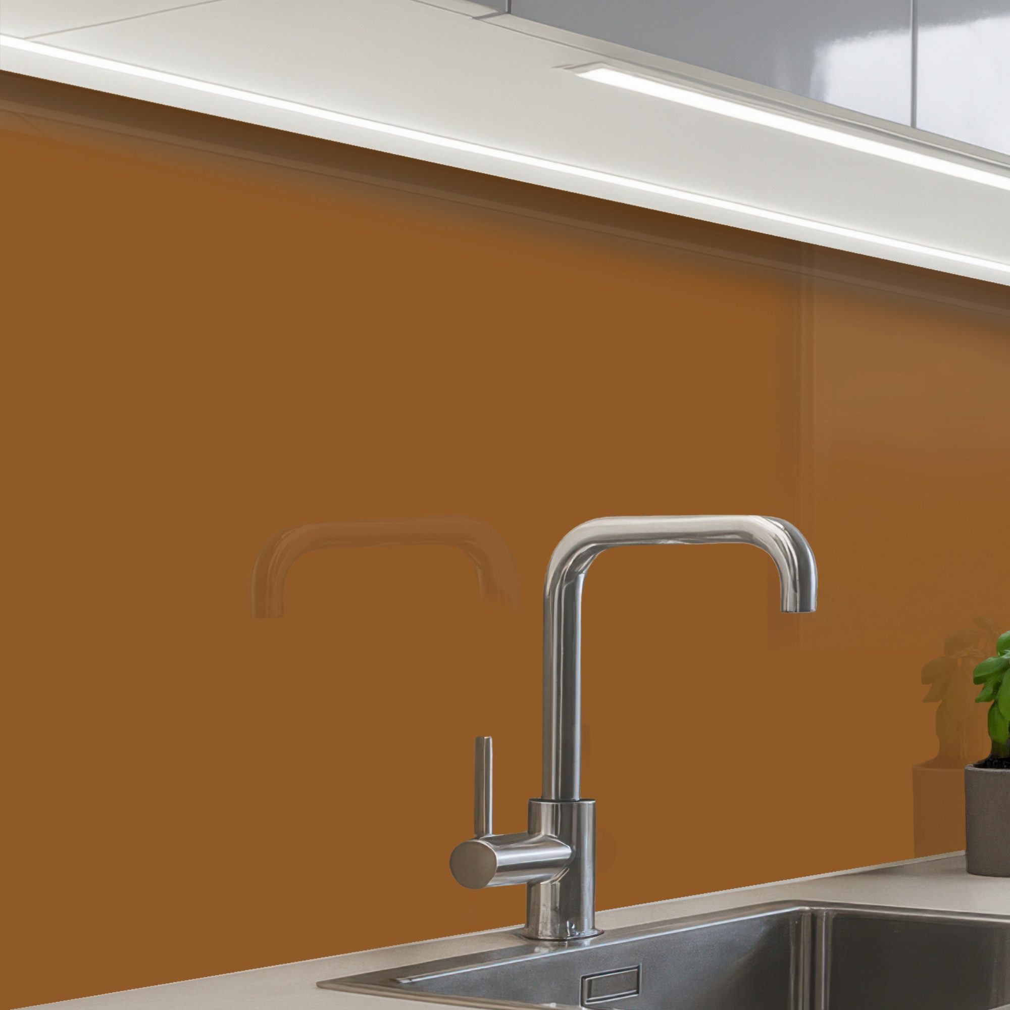 KitchenYeah Küchenrückwand Muster selbstklebend (keine Folie) Braun - Erdton - Unifarben, (1-tlg), Spritzschutz, Küche, Rückwand, Küchenwand, Küchenfront, 30x20 cm
