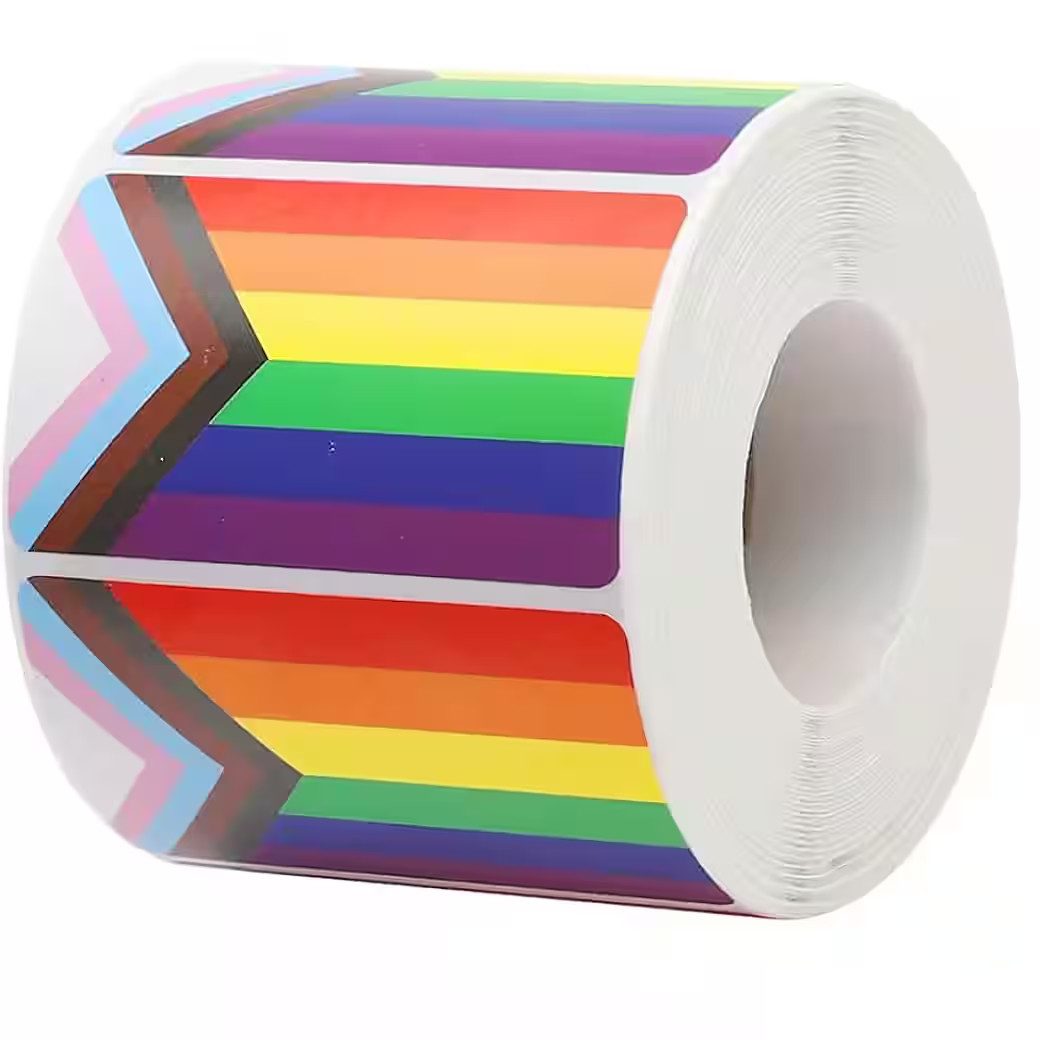 Ware aus aller Welt Sticker 250 LGBTQ+ Progress Flag Sticker 5x3 cm – selbstklebend CSD Aufkleber, (250-tlg)