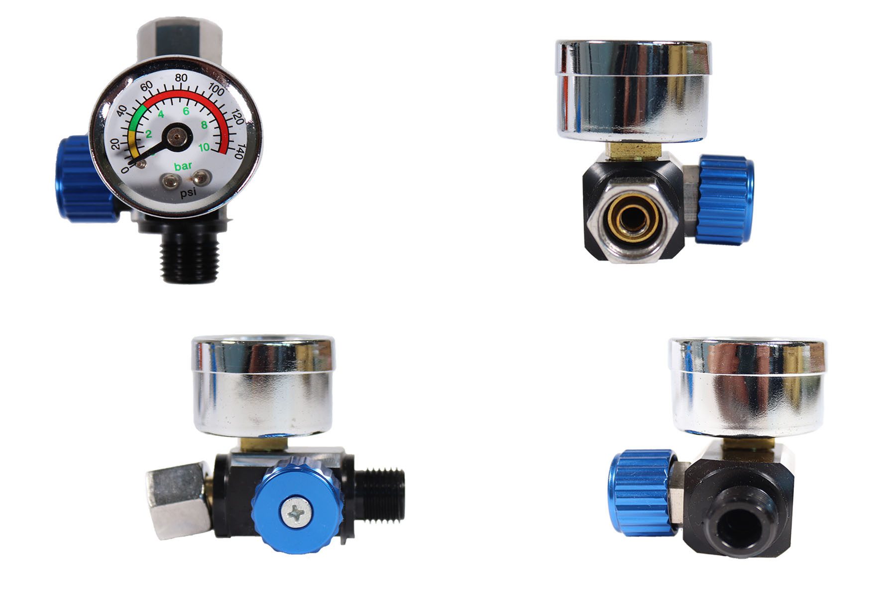 WELDINGER Druckluftwerkzeug Sortiment Druckluft-Farbspritzpistolen HVLP Fließbecher Druckregler, (Set), sparsamer, besonders sauberer Farbauftrag