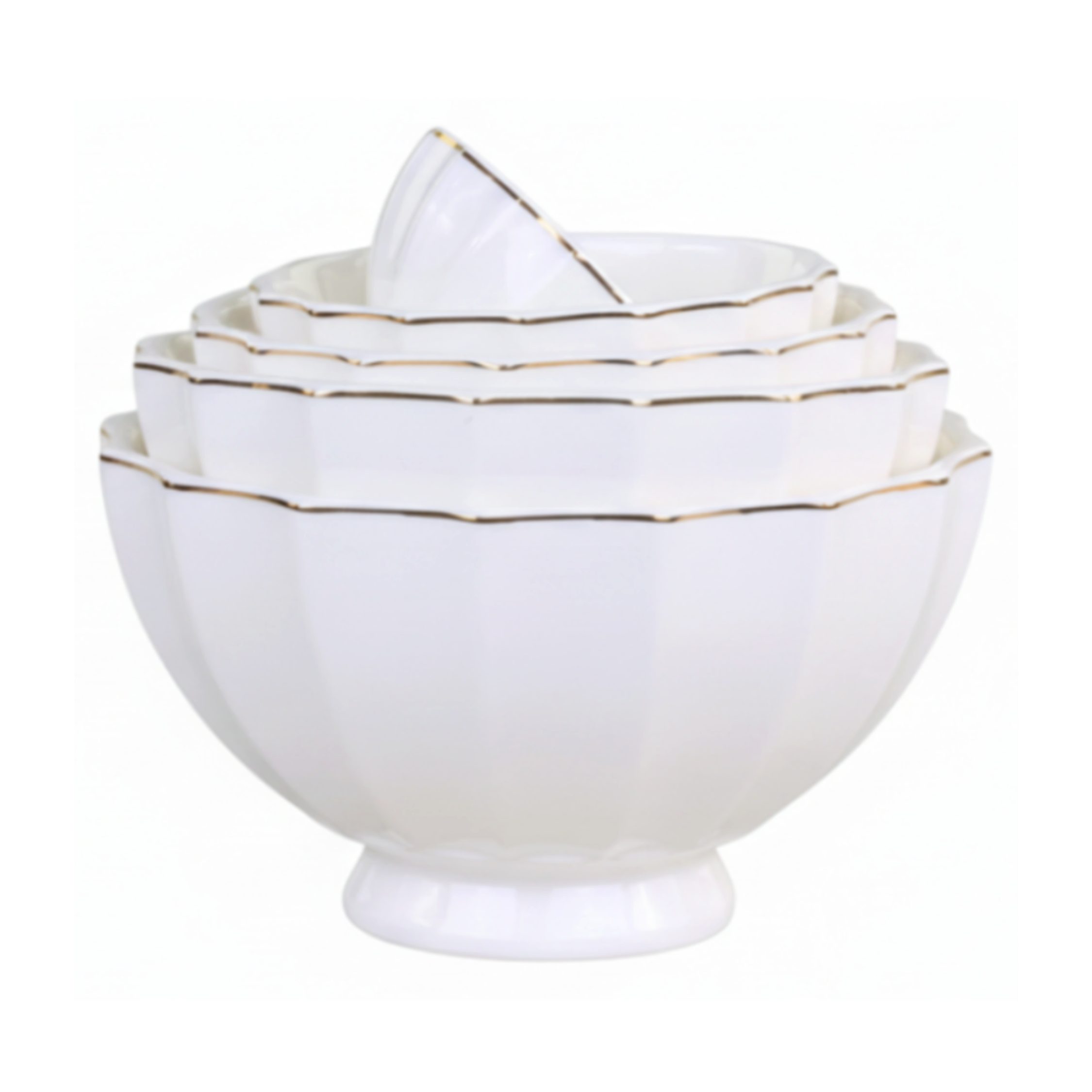 Chic Antique Schale Chic Antique Arés Latteschüssel mit Goldrand – 5er Set