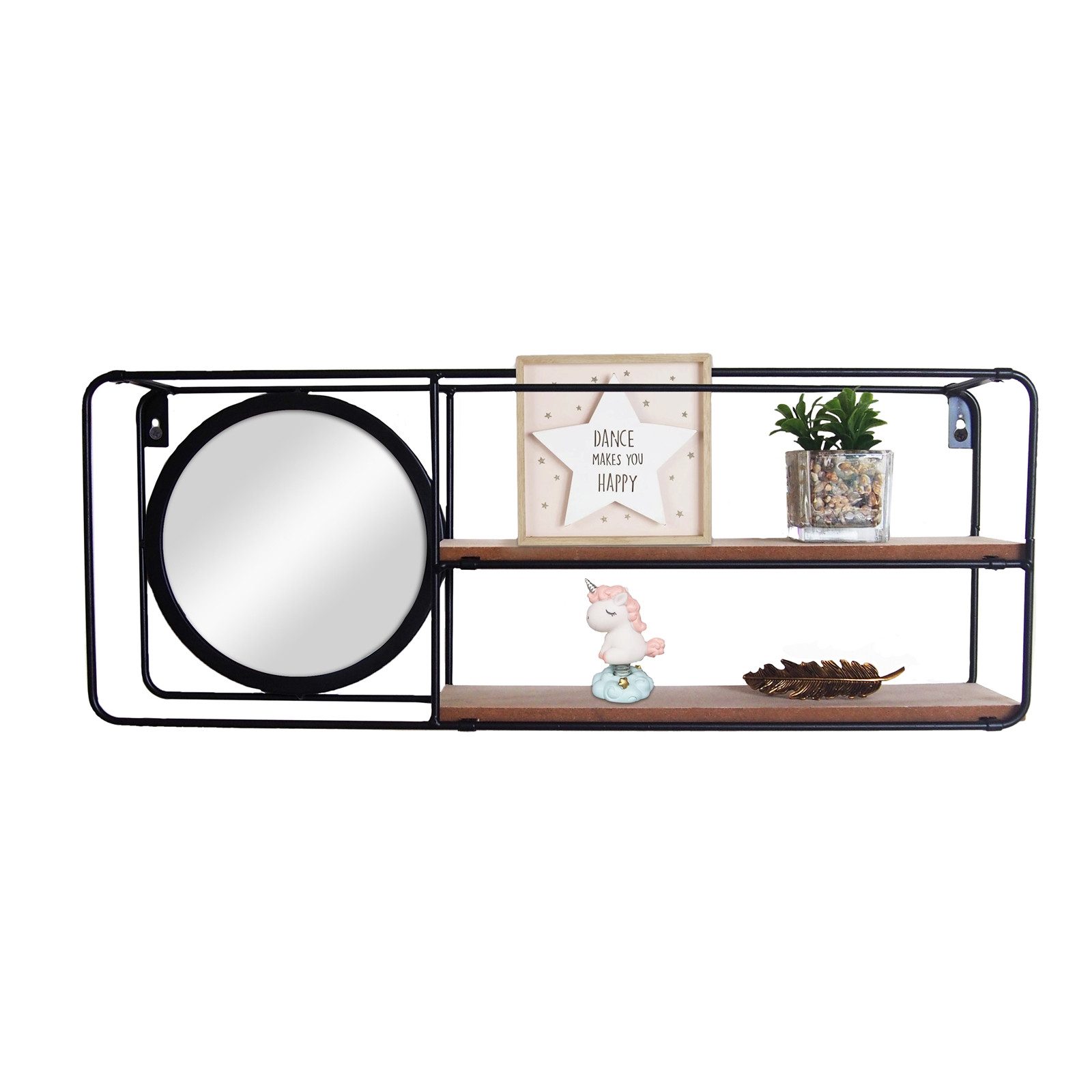 HTI-Line Wandregal Wandregal Mirror Viola, Stück 1-tlg., Regal mit Spiegel