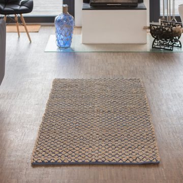 Teppich Teppich Jute, relaxdays, Höhe: 10 mm, 80 x 200 cm