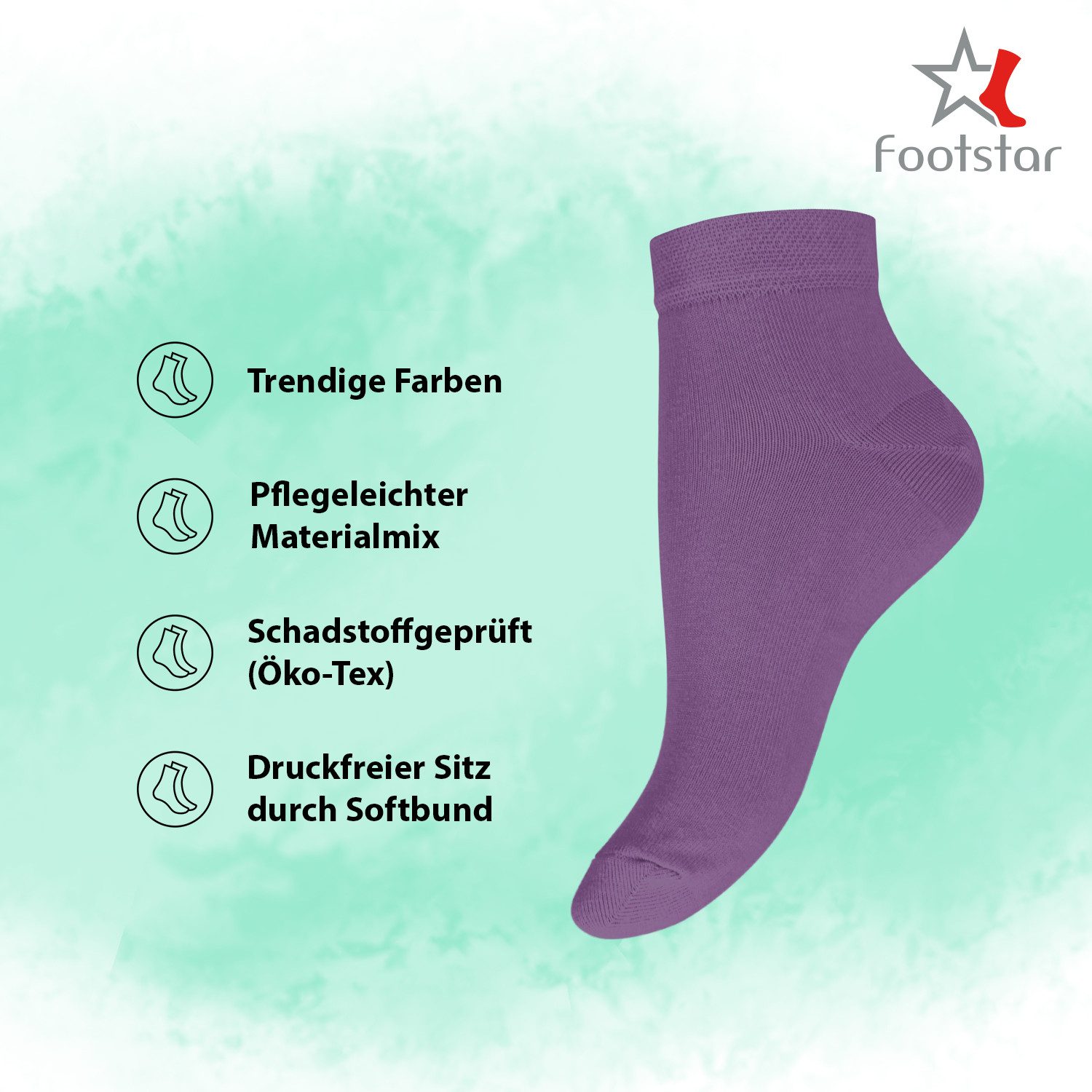 Footstar Kurzsocken EVERYDAY! 10 Paar Kinder Quarter Socken Kurzsocken