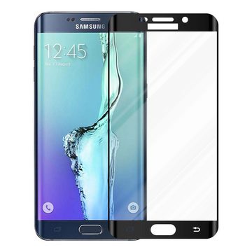 Cadorabo Schutzfolie Samsung Galaxy S6 EDGE PLUS, (1-St), Vollbild Schutzglas Panzer Folie (Tempered) Display-Schutzglas