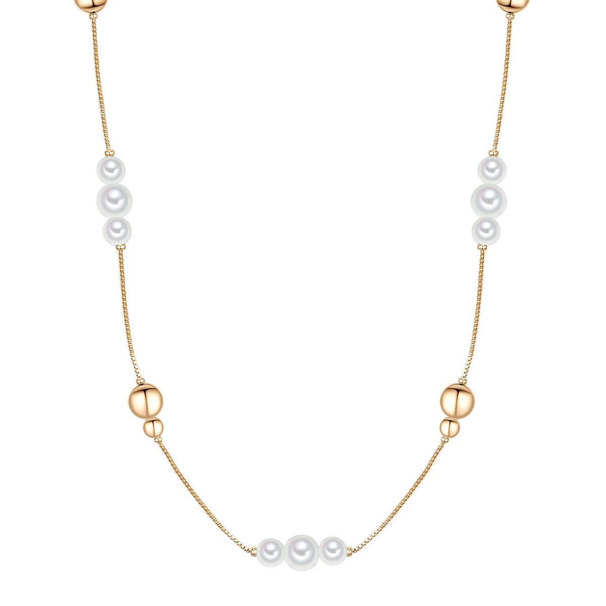 Lulu & Jane Perlenkette gelbgold günstig online kaufen