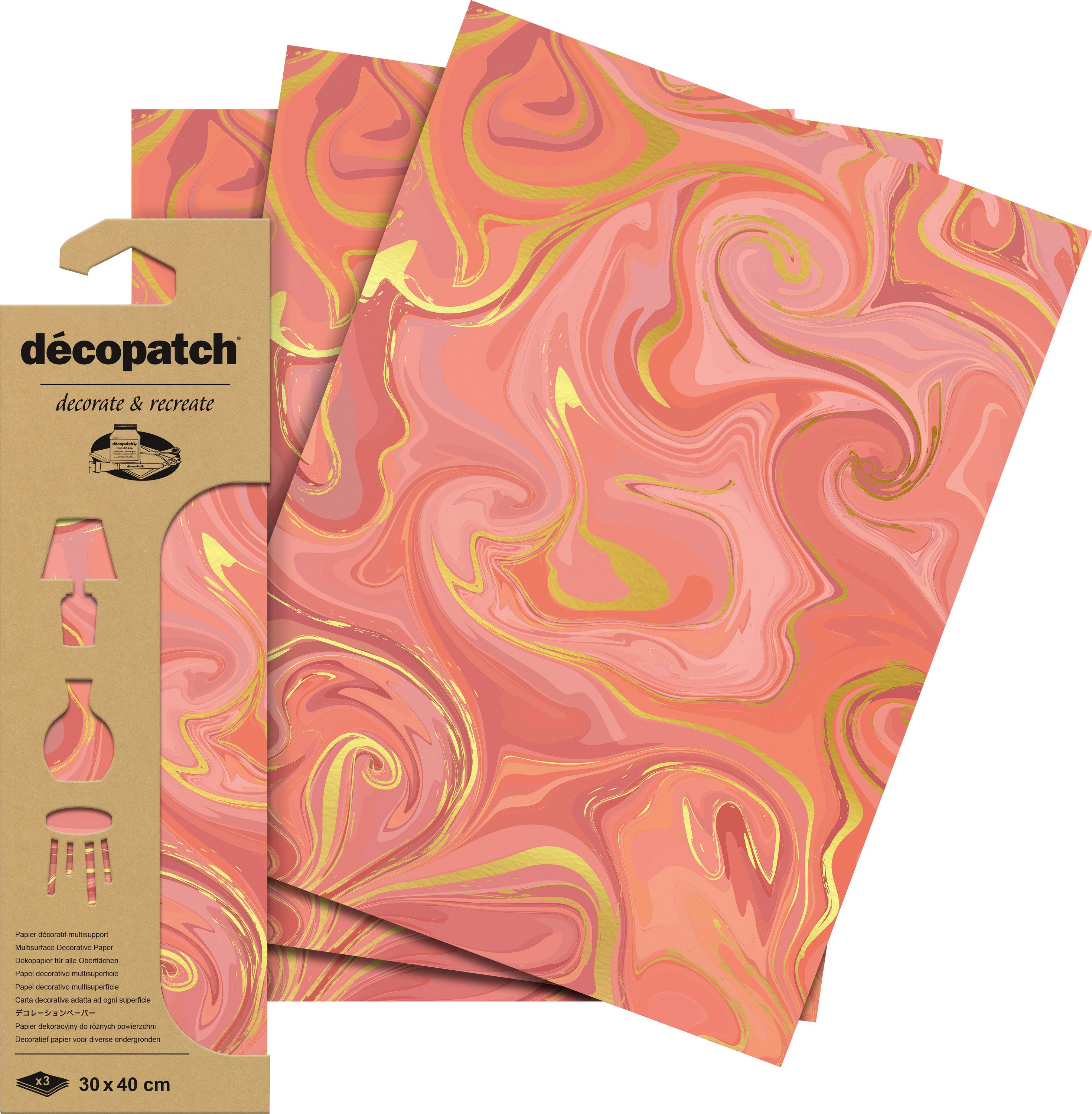 décopatch Motivpapier Blush, 3 Stück