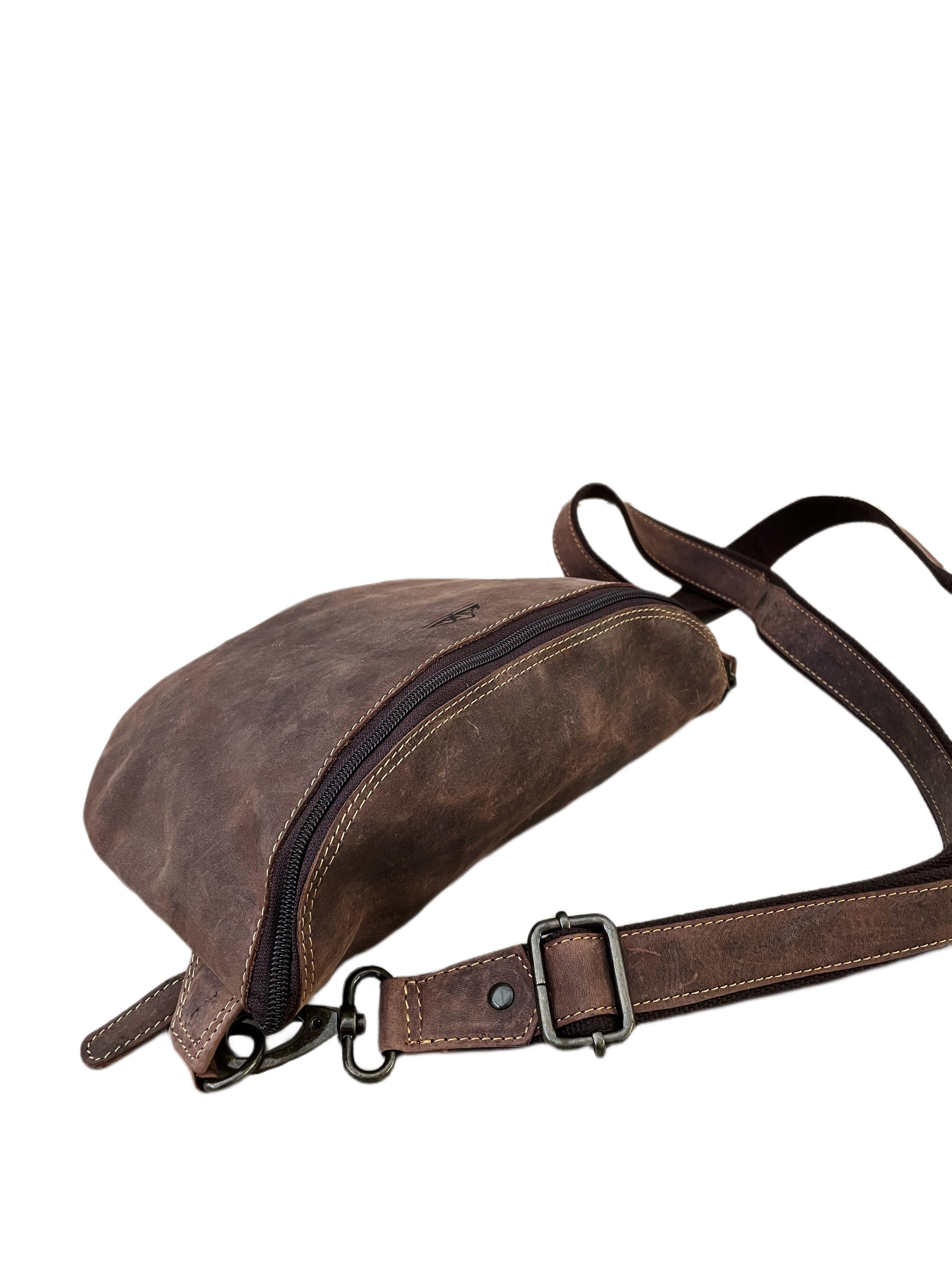 Bayern Bag Bauchtasche B1693, Ledertasche Bodybag Umhängetasche