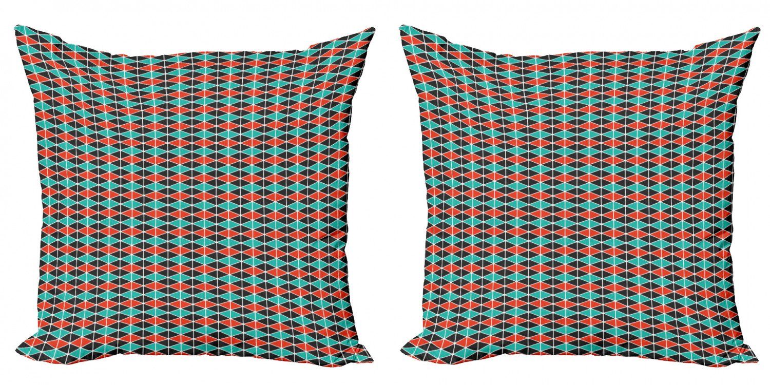 Kissenbezüge Modern Accent Doppelseitiger Digitaldruck, Abakuhaus (2 Stück), Geometrisch Triangles Hexagons