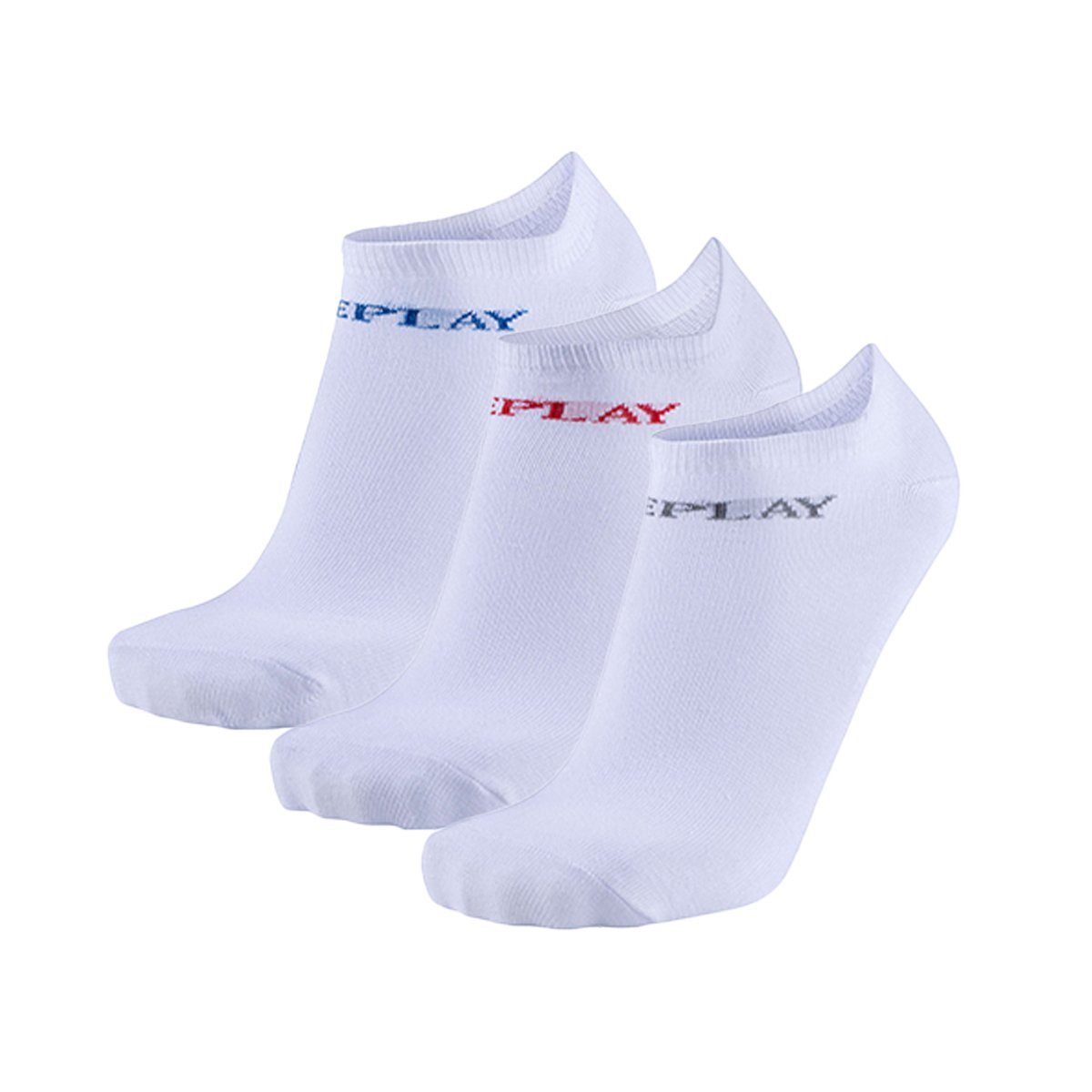 Replay Sneakersocken Unisex Sneaker Socken, 3er Pack - Kurzsocken Weiß