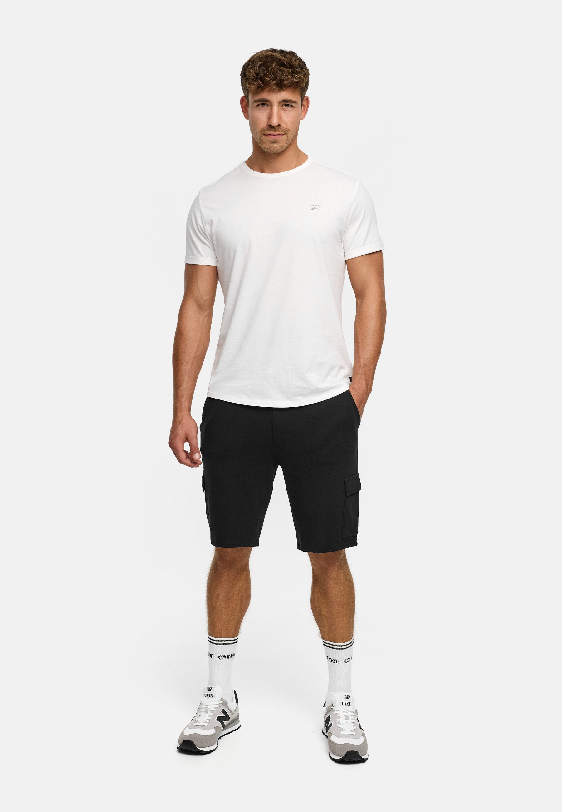 INDICODE Sweatshorts Herren White Rock Sweat Shorts Herrenshorts aus 100 % Baumwolle – Bild 5 von 5