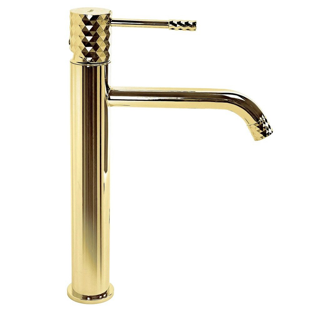 wohnwerk.idee Waschtischarmatur Waschbeckenarmatur Wasserhahn Gold Kupfer elegantes Diamant-Design