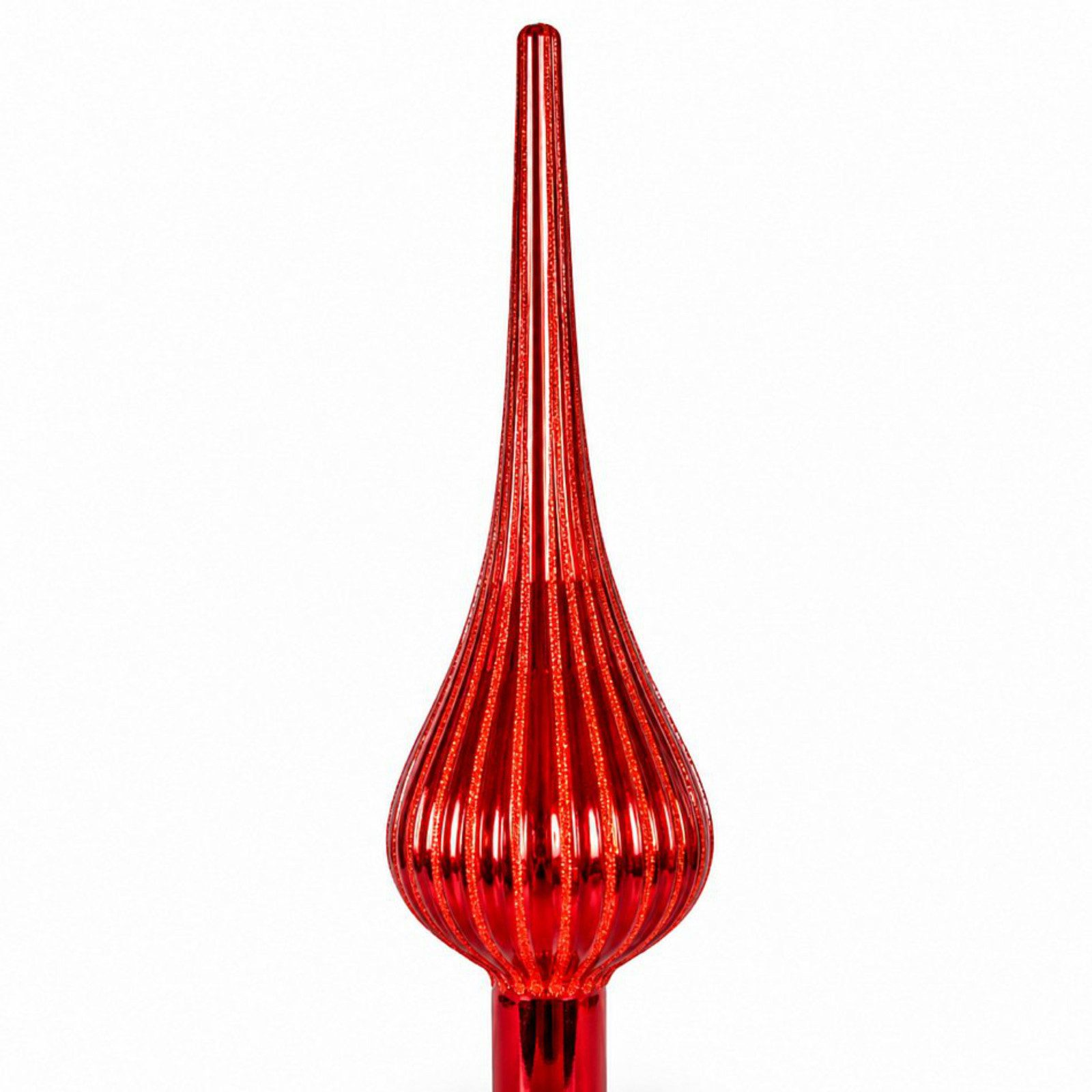 Koopman Christbaumspitze Baumspitze Glas Rot 30cm (1-tlg), Glas, Leichtgewichtig, 30cm hoch, Weihnachten – Bild 4 von 5
