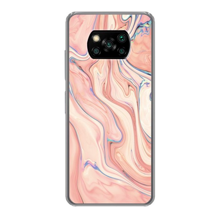 MuchoWow Handyhülle Marmor - Pastell - Rosa - Blau - Marmoroptik - Abstrakt Phone Case Handyhülle Poco X3 Silikon Schutzhülle
