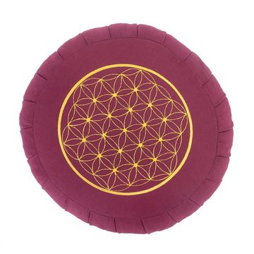 bodhi Meditationskissen Meditationskissen ZAFU ECO mit Stickerei Blume des Lebens
