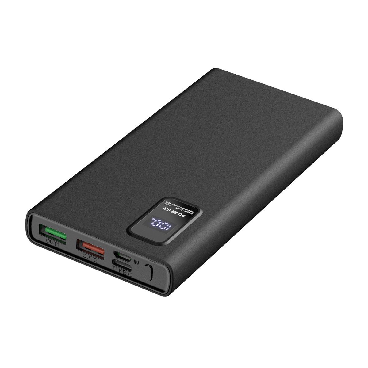 Platinet PMPB10WQC726B Powerbank Platinet Power Bank 10000 mAh PD 3.0 QC 3.0 10000 mAh (12, 5, 9 V), PD 3.0, QC 3.0, 22,5 W und LED-Prozentanzeige