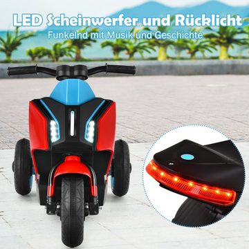 COSTWAY Elektro-Kindermotorrad, mit Lichtern, Musik & 3 Räder