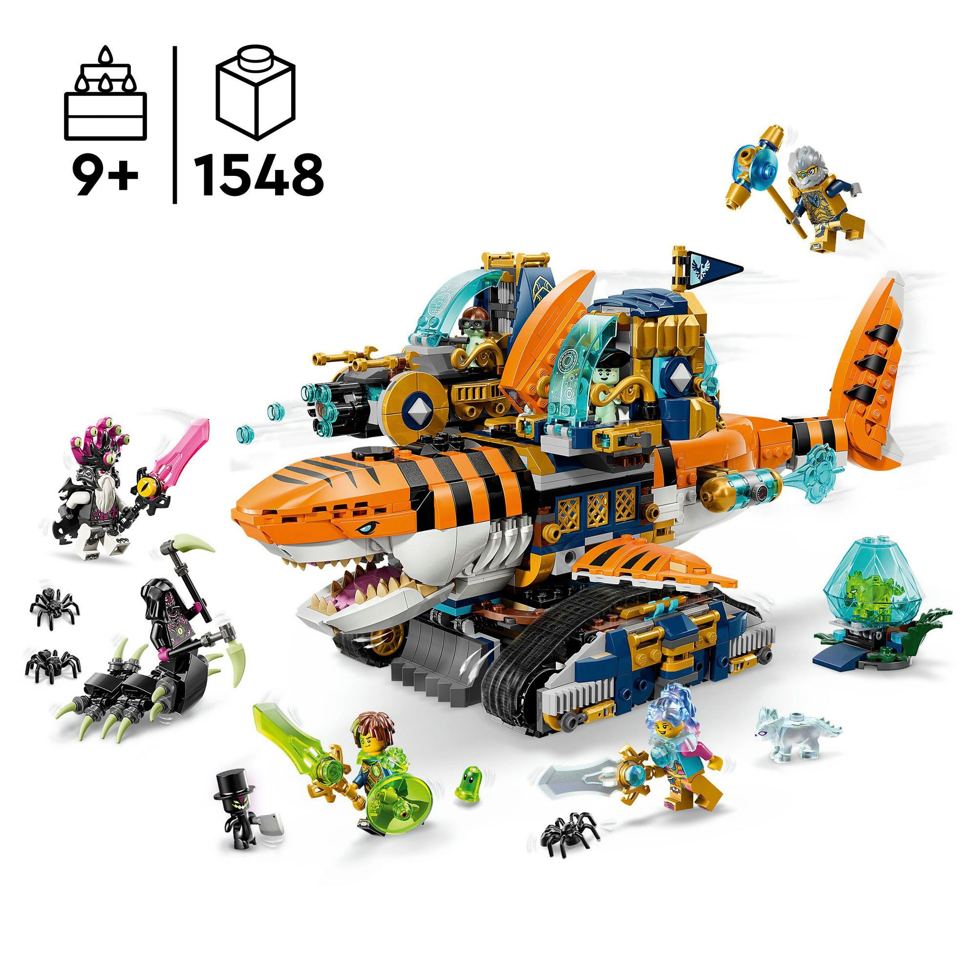 LEGO® Tigerhai-Fahrzeug (71515), LEGO DREAMZzz Konstruktionsspielsteine, (1548 St), Made in Europe – Bild 3 von 5