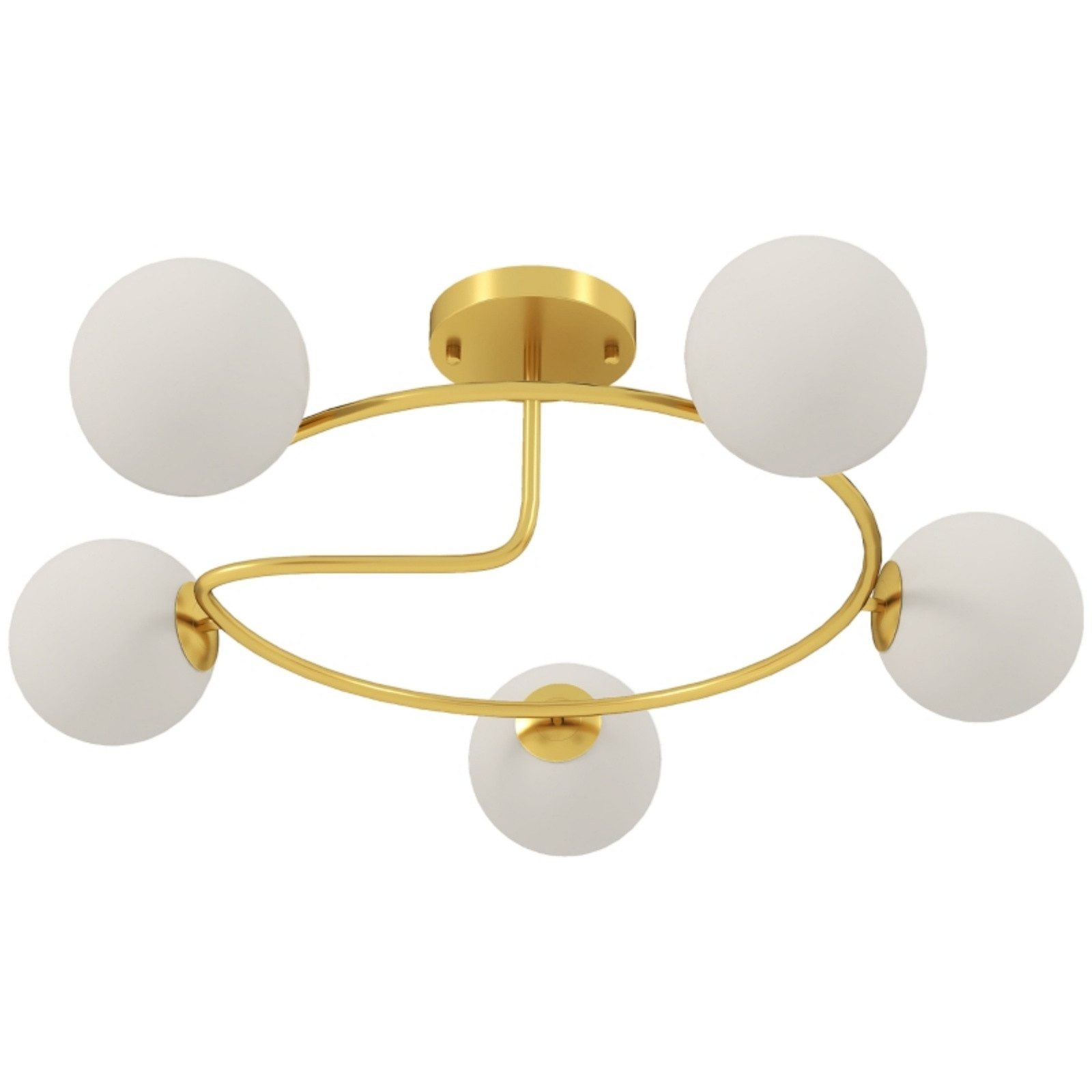 Blossom LED Deckenleuchte Deckenlampe 5-flammig Ø64 cm Gold Weiß Deckenbeleuchtung, 4000K Lamp für Wohnzimmer Schlafzimmer Esszimmer Küche Balkon Büro