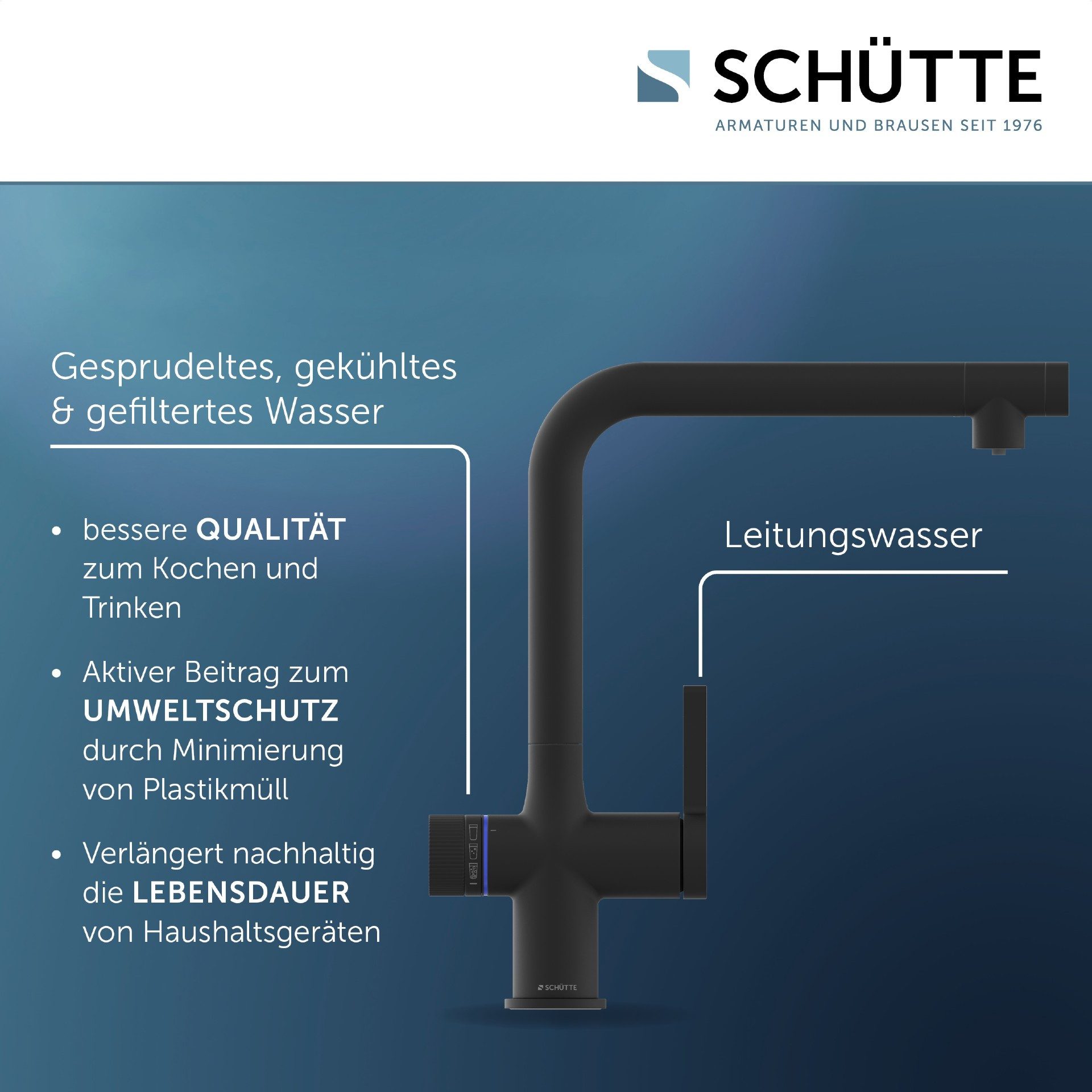 Schütte Küchenarmatur "AQUADUCT" Sprudelwasser-Spültischarmatur mit Kühlsystem, Filter, Filterkopf und handelsüblicher CO2-Kartusche – Bild 4 von 5