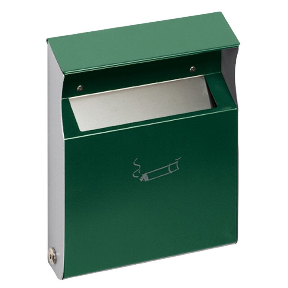 PROREGAL® Aschenbecher Eckiger Wandascher Einwurfblende 2L 30x23x6cmGrün