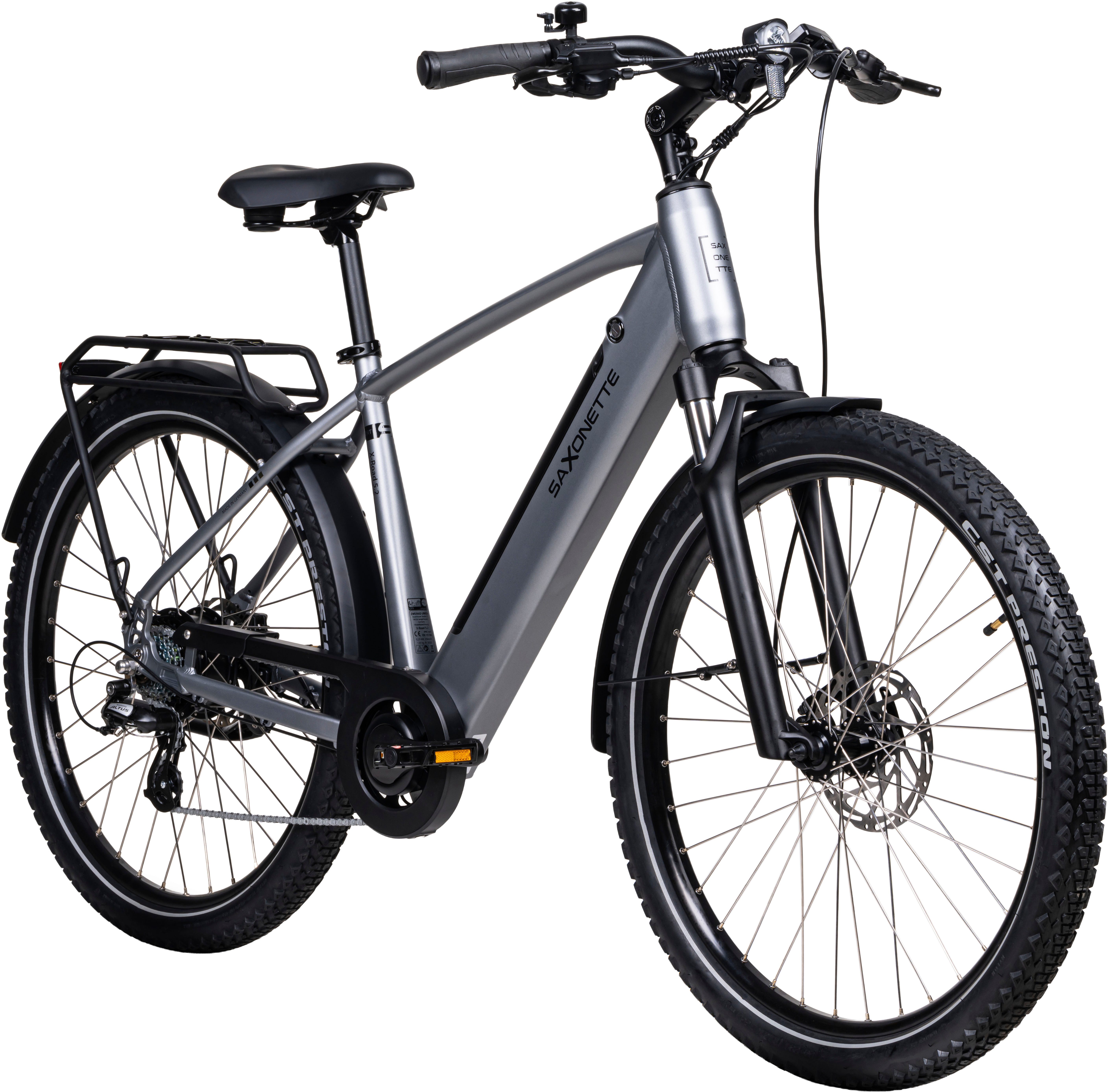 SAXONETTE E-Bike ATB SAXONETTE X-Road 5.2 E- All Terrain Bikes, 7 Gang Shimano Altus 7 Gänge Schaltwerk, Kettenschaltung, Heckmotor, 468 Wh, (Packung), (mit integr. Akku), Elektrofahrrad für Alltag und Einkauf