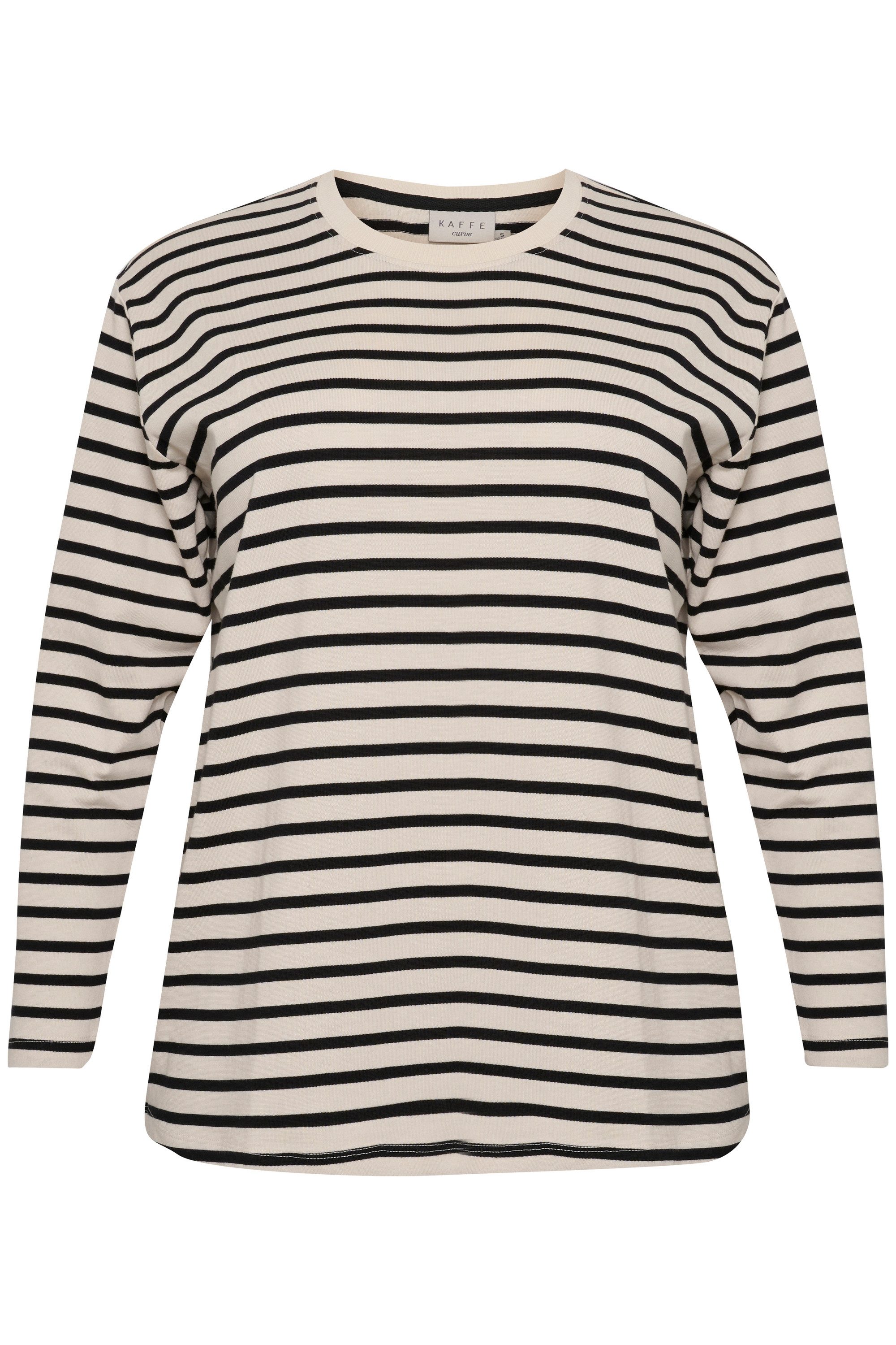 KAFFE Curve Langarmbluse Langarm-Shirt KCwinni Große günstig online kaufen