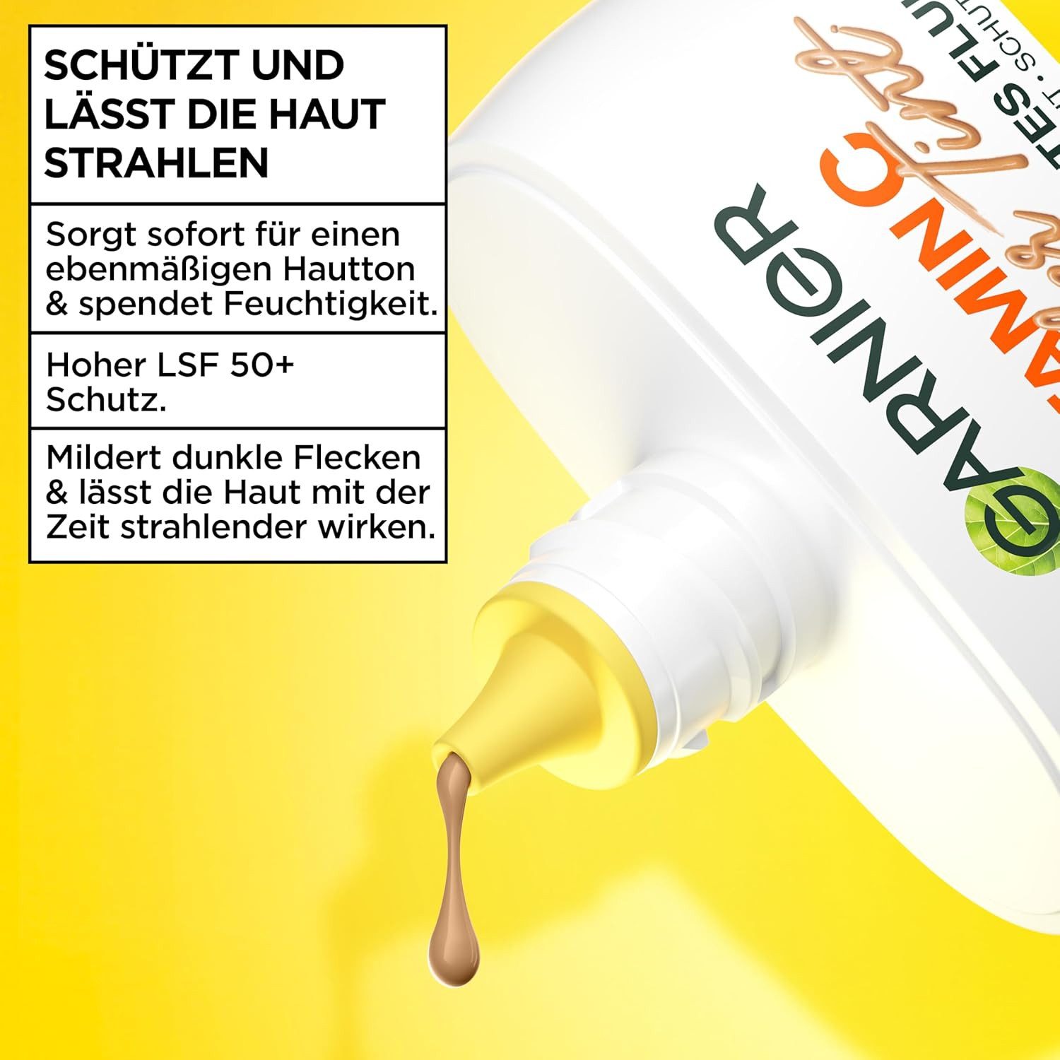 GARNIER Getönte Gesichtscreme Vitamin C Wonder Tint All-In-1 Getöntes Fluid LSF 50+