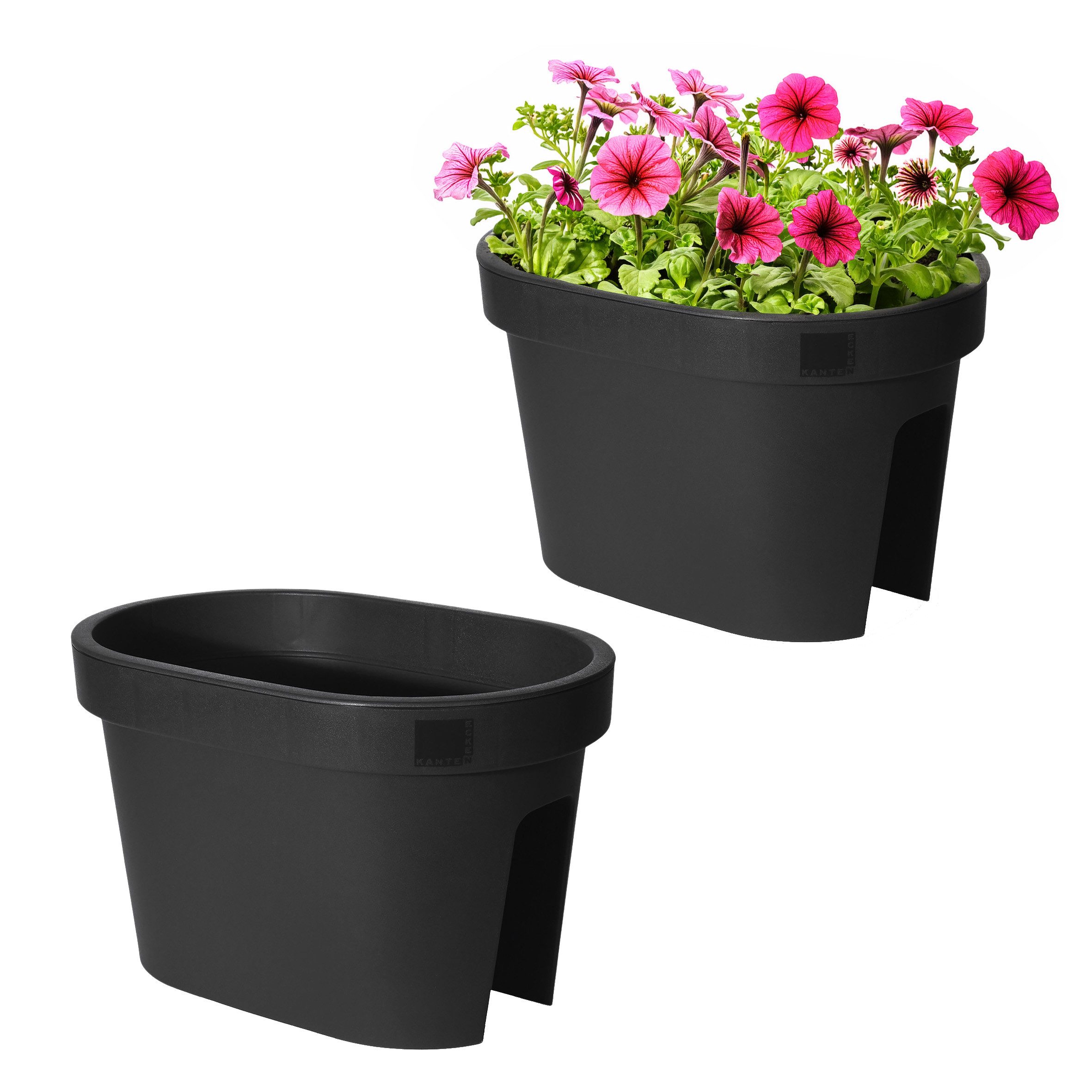 Spetebo Blumentopf (Stück, 2 St., Pflanztopf), Kunststoff Pflanzkasten zum Einhängen