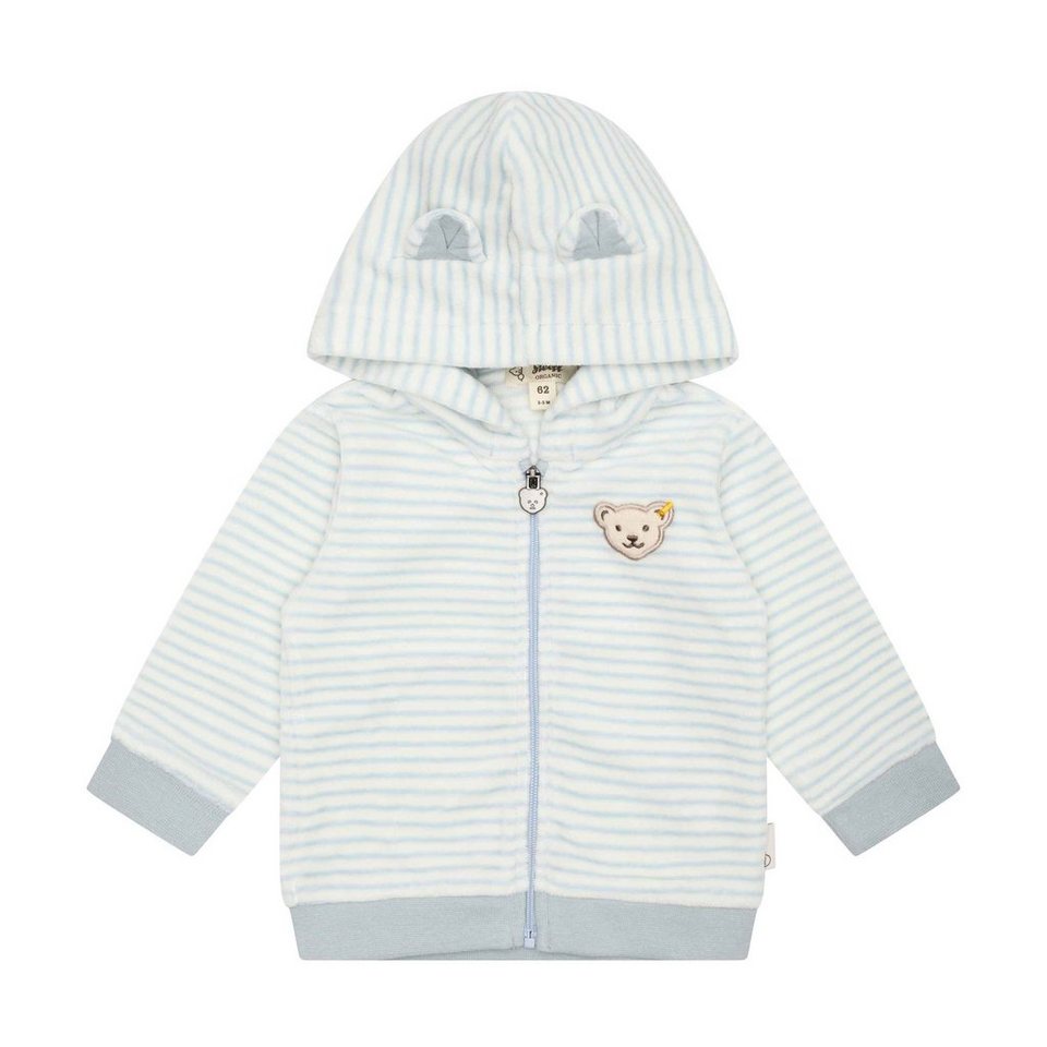 Steiff Sweatjacke Sweatjacke GOTS Baby Wellness mit Teddybärohren