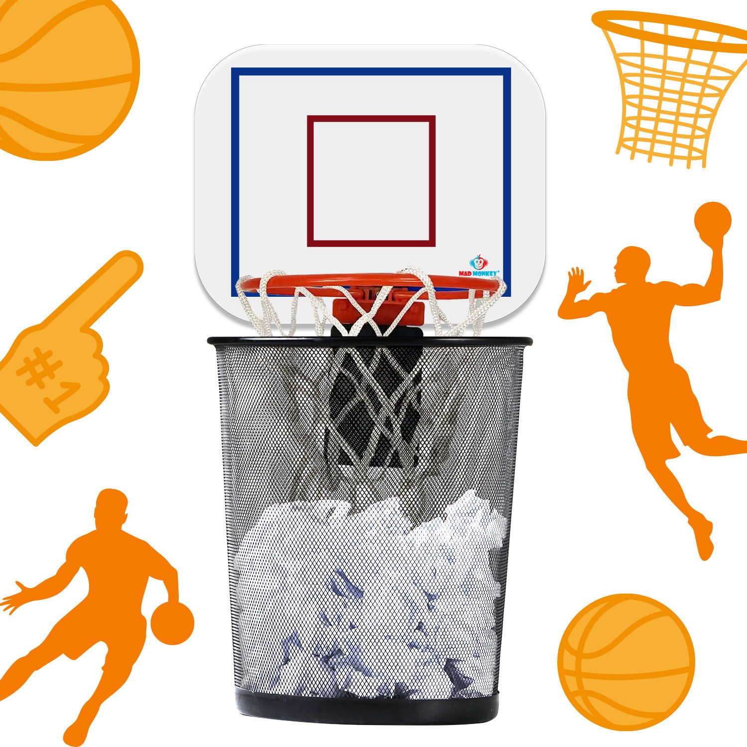 Mad Monkey Mülleimer Mad Monkey - Ansteckbarer Basketballkorb für den Mülleimer – Bild 2 von 5